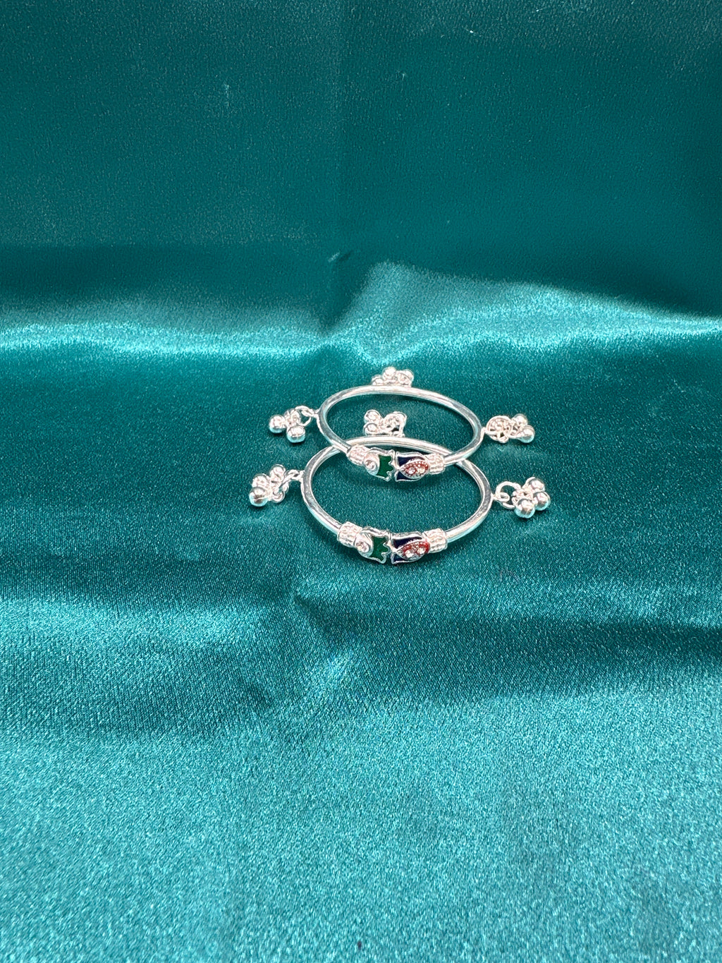 Fancy Silver baby bangles