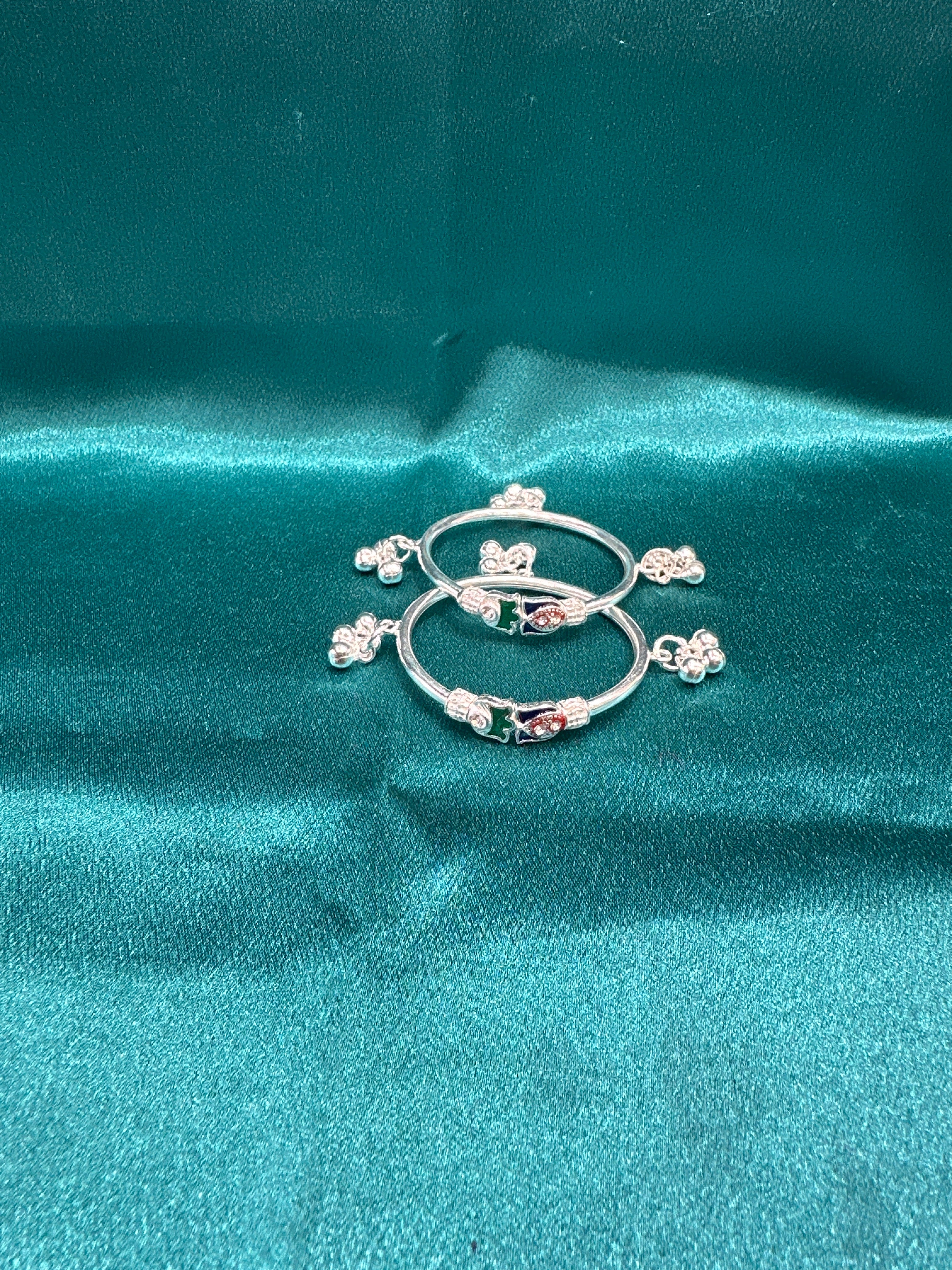 Fancy Silver baby bangles