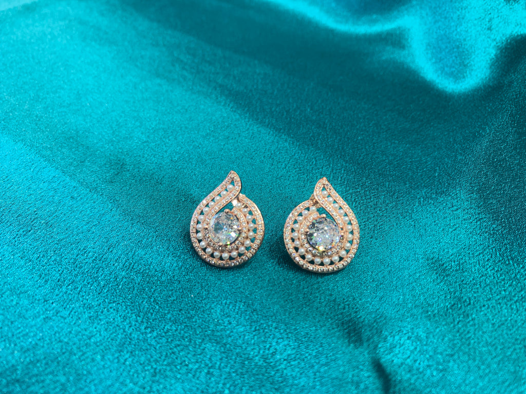 Women’s Fancy rose gold plated Silver Earrings