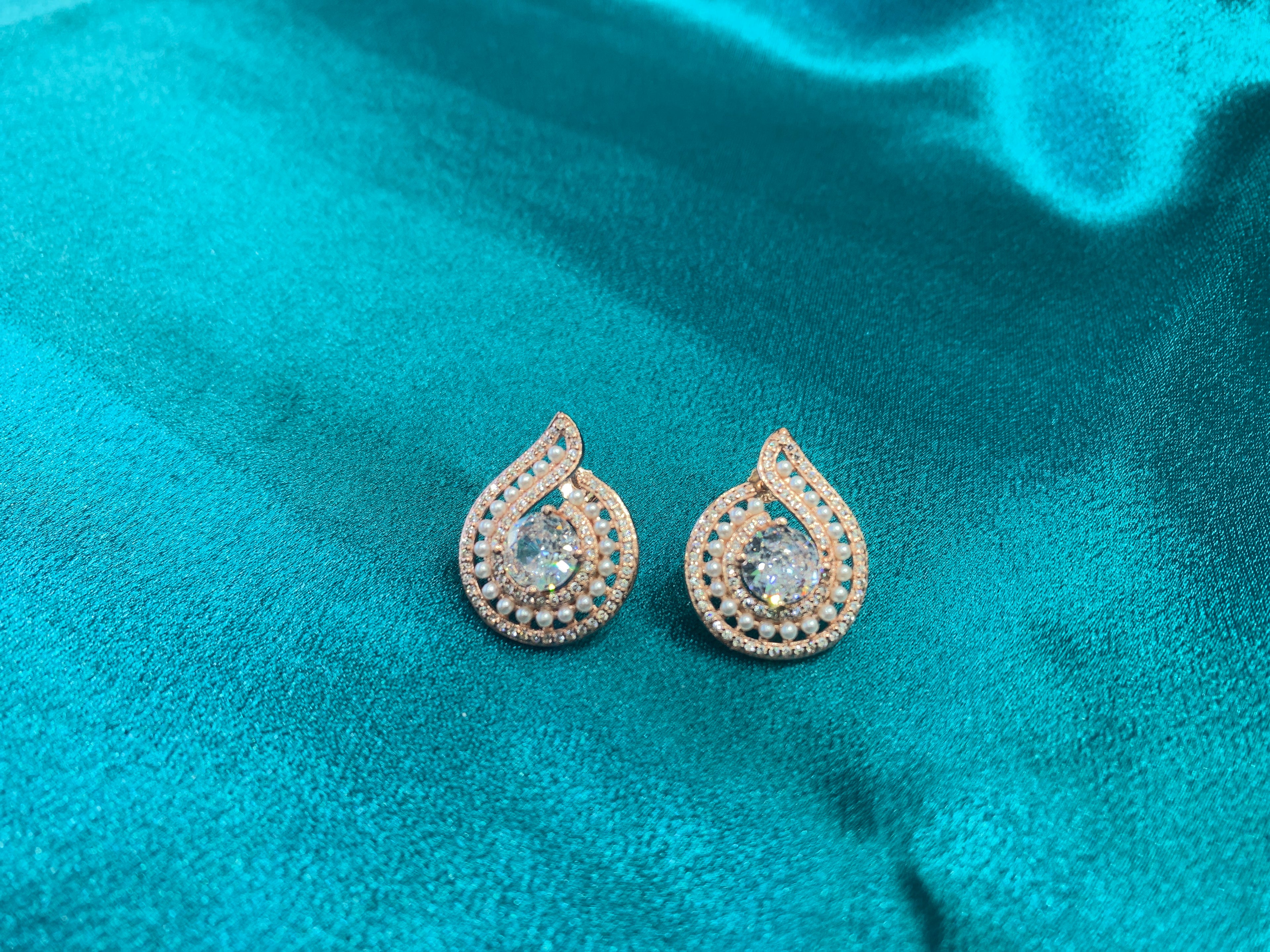 Women’s Fancy rose gold plated Silver Earrings