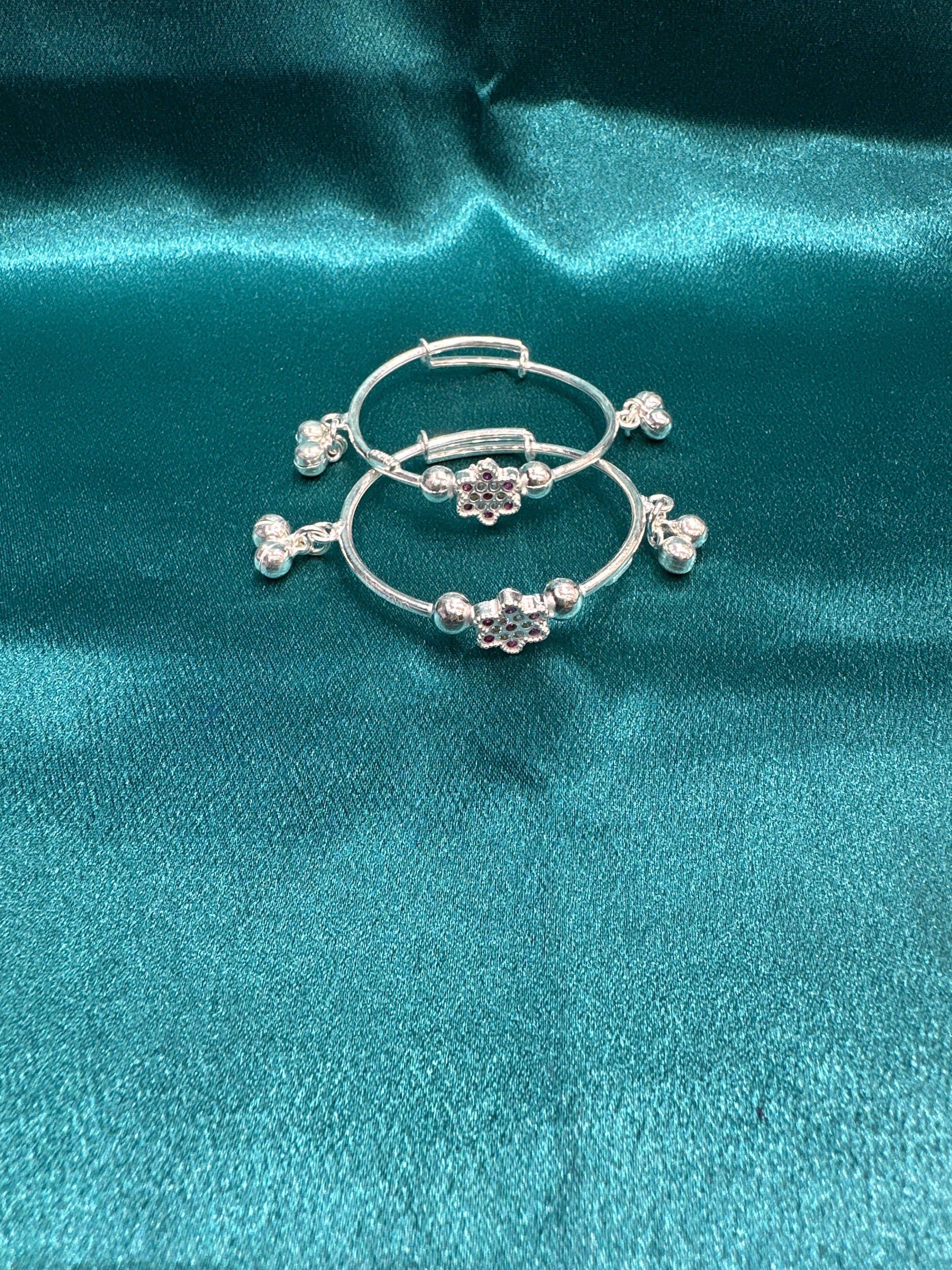 Fancy Silver baby bangles