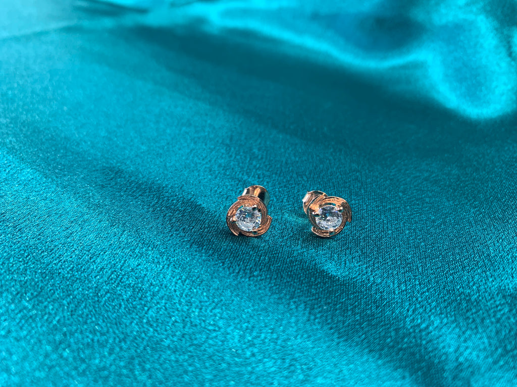 Women’s Fancy rose gold plated Silver Earrings