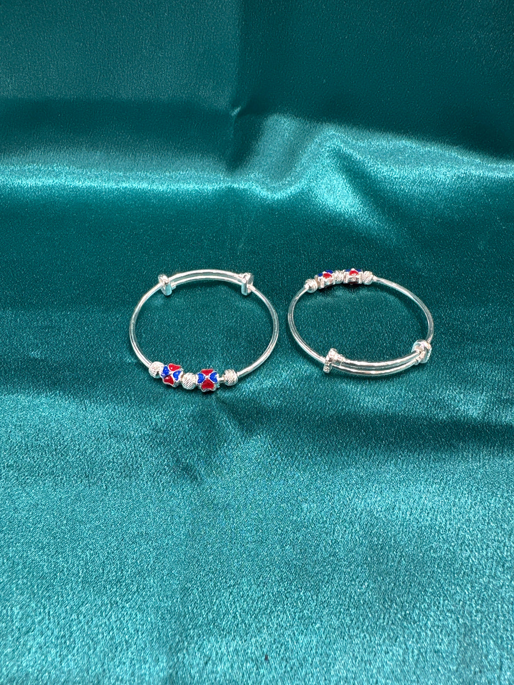 Fancy Silver baby bangles