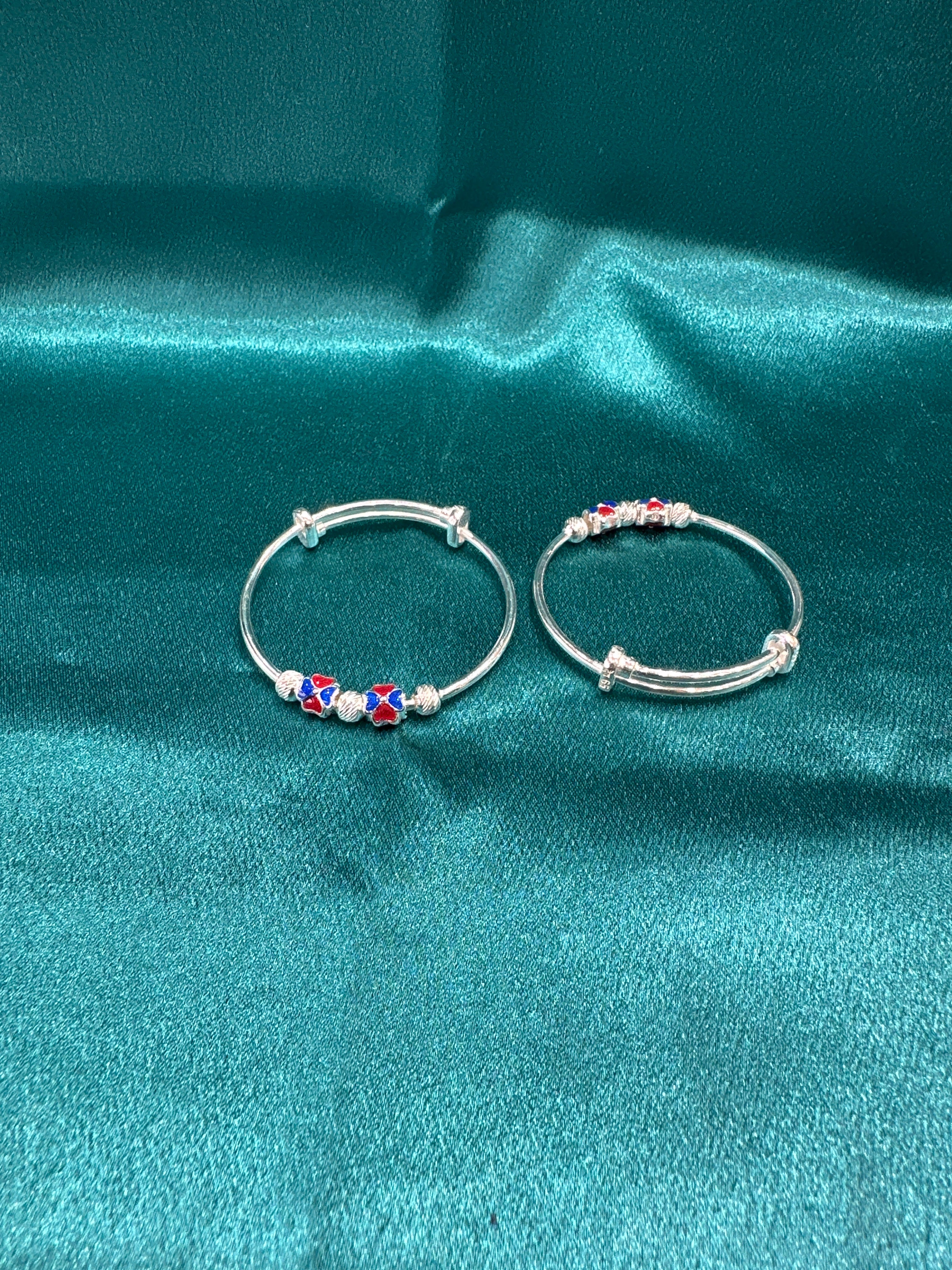 Fancy Silver baby bangles