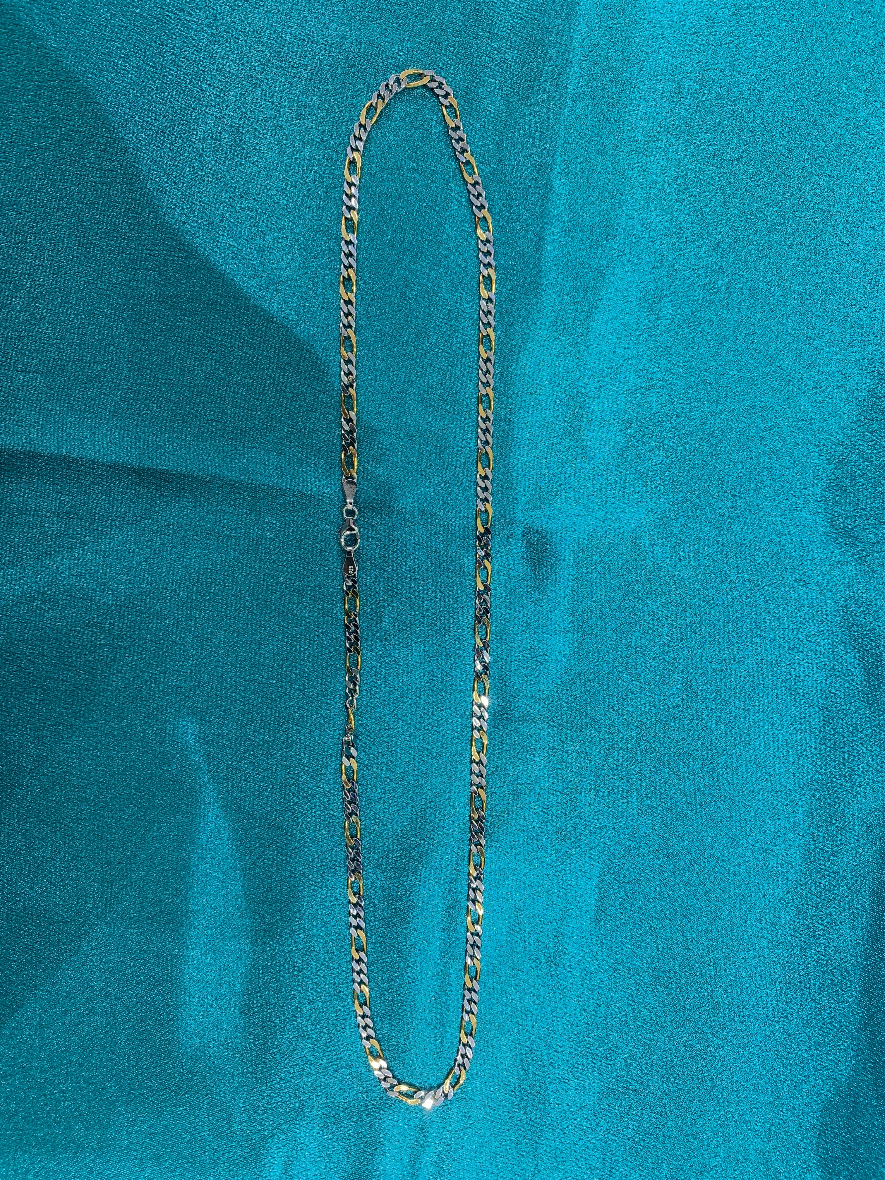 3mm Figaro Gold plated silver chain