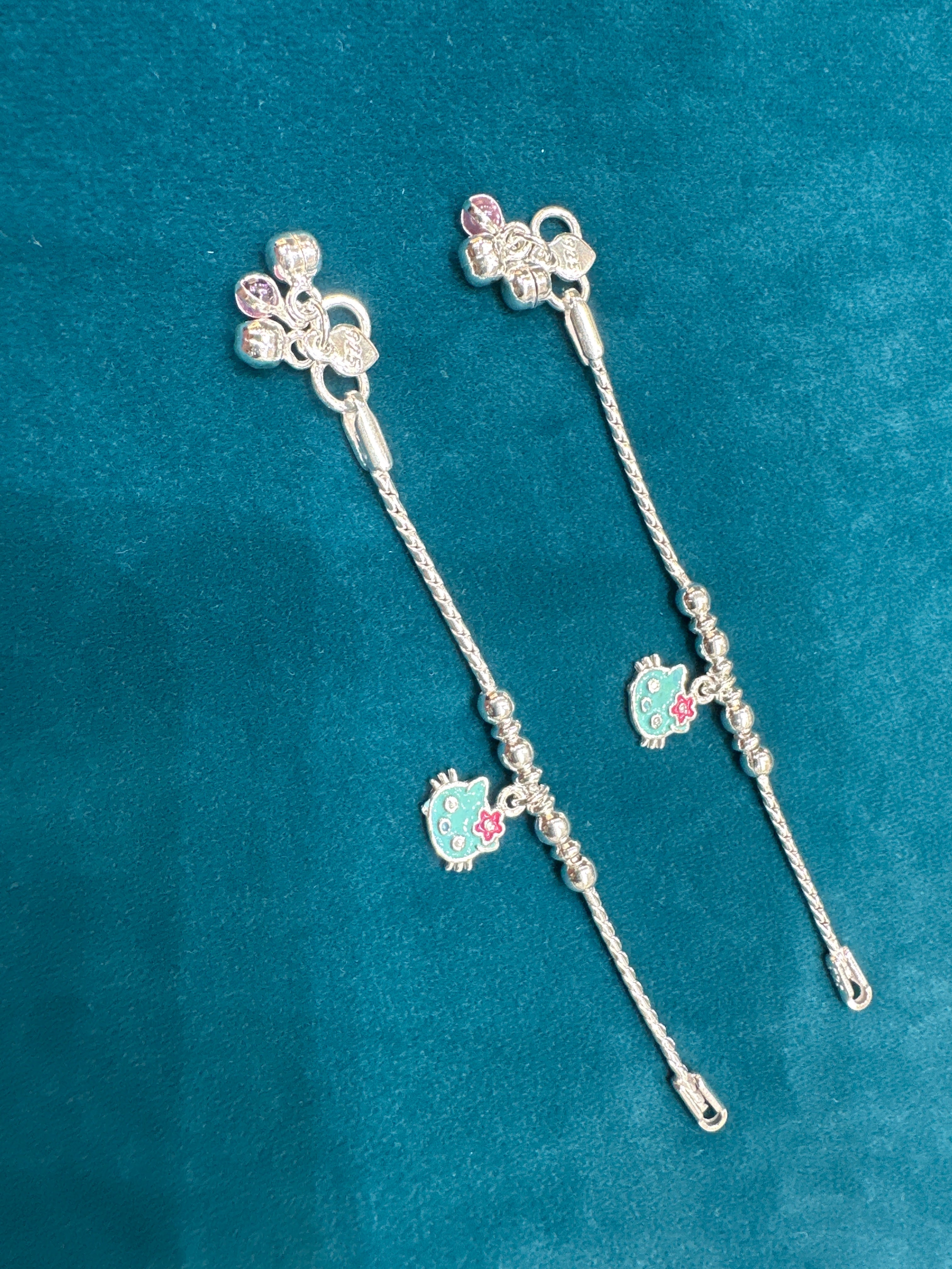Baby fancy silver anklets (New born)