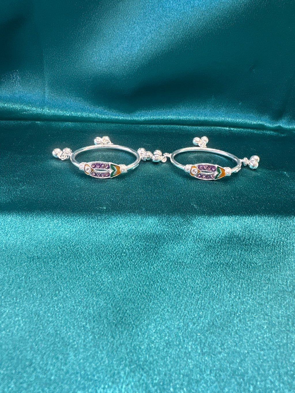 Fancy Silver baby bangles