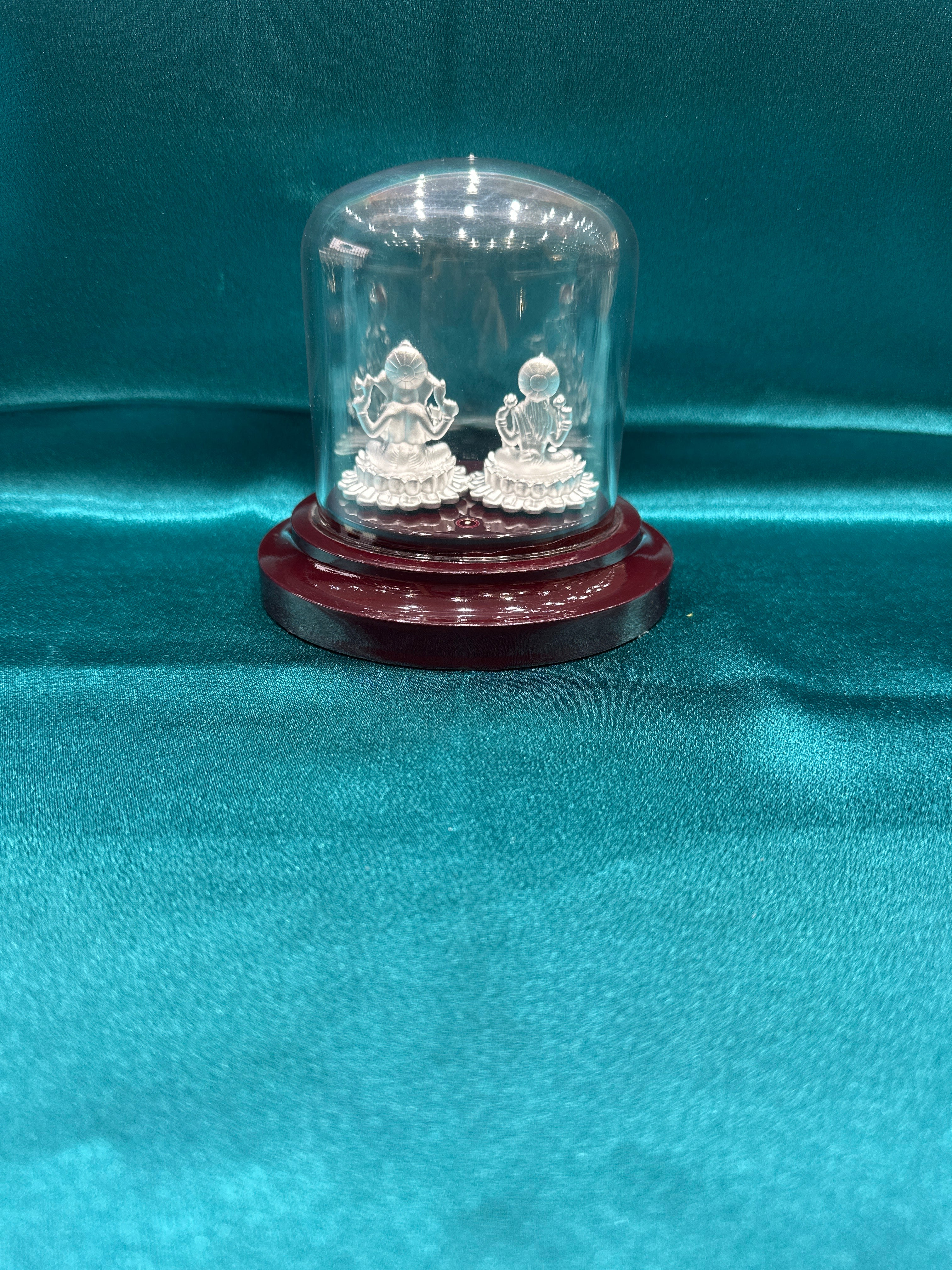 Pure Silver  Ganesh Lakshmi Ji Idol (Murti)