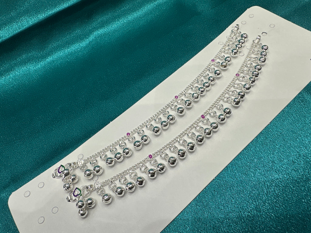 Fancy Silver baby anklet(Size: 6-9 year old)