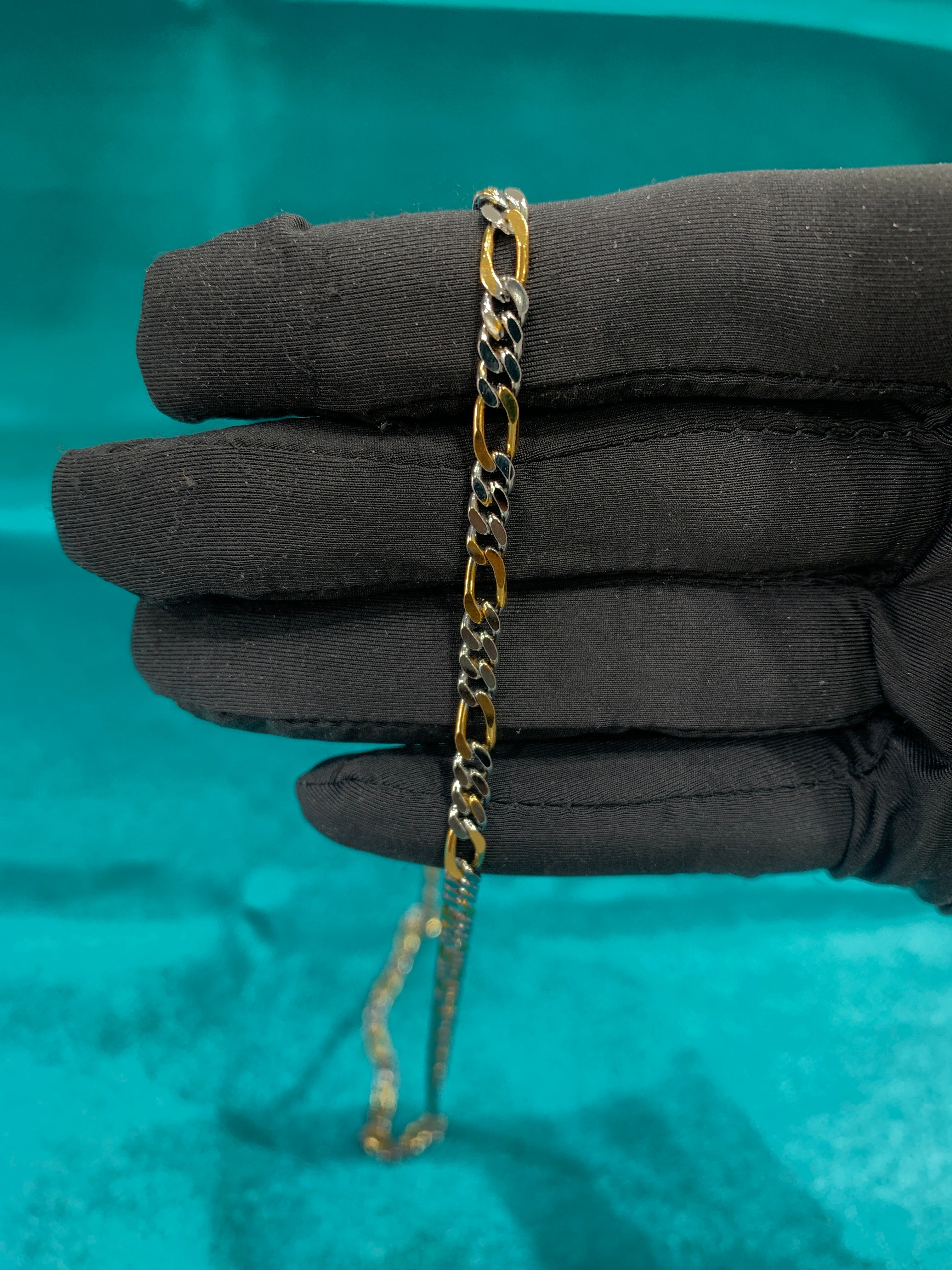 3mm Figaro Gold plated silver chain