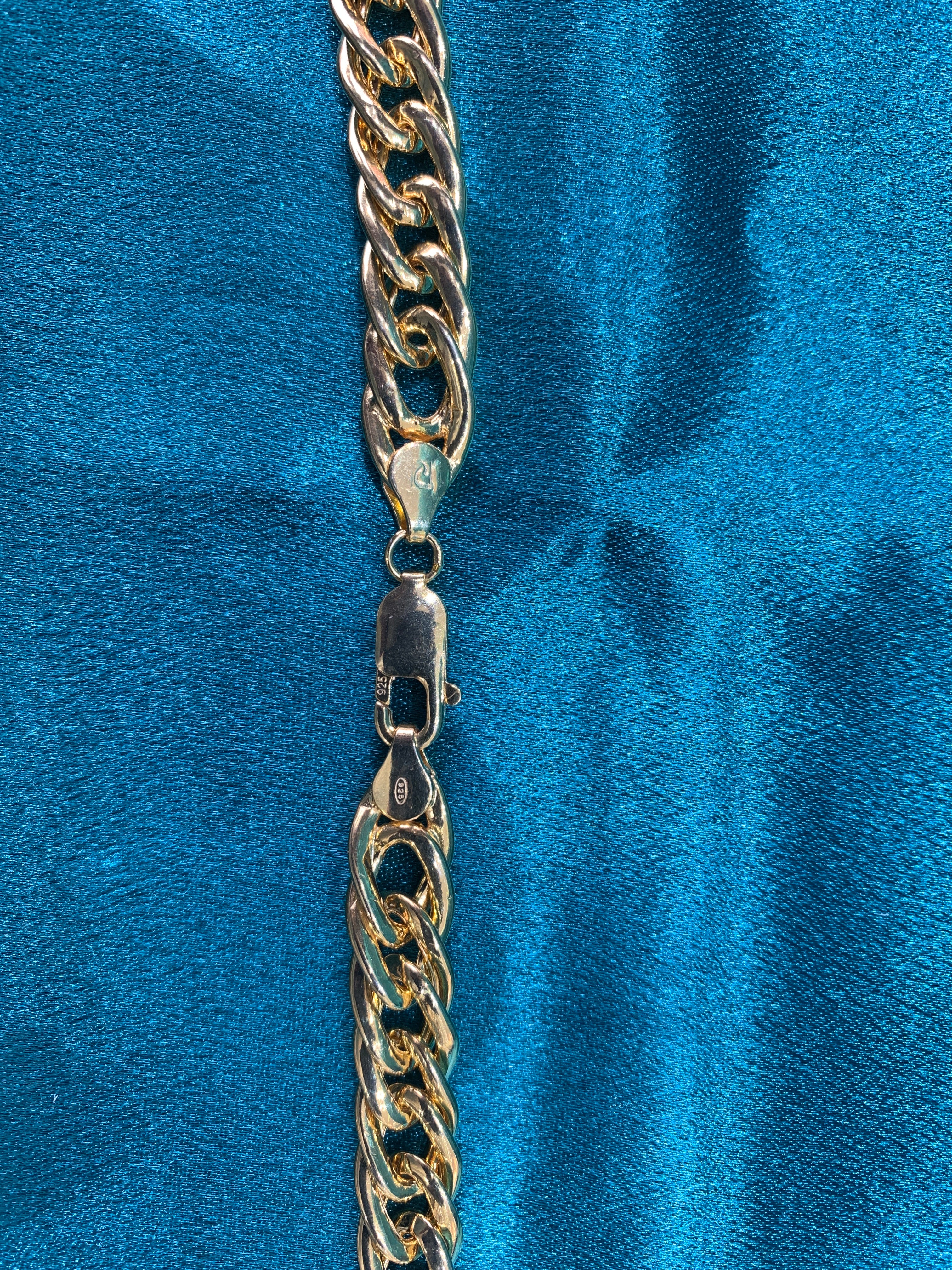 8 mm Gold plated holo silver chain