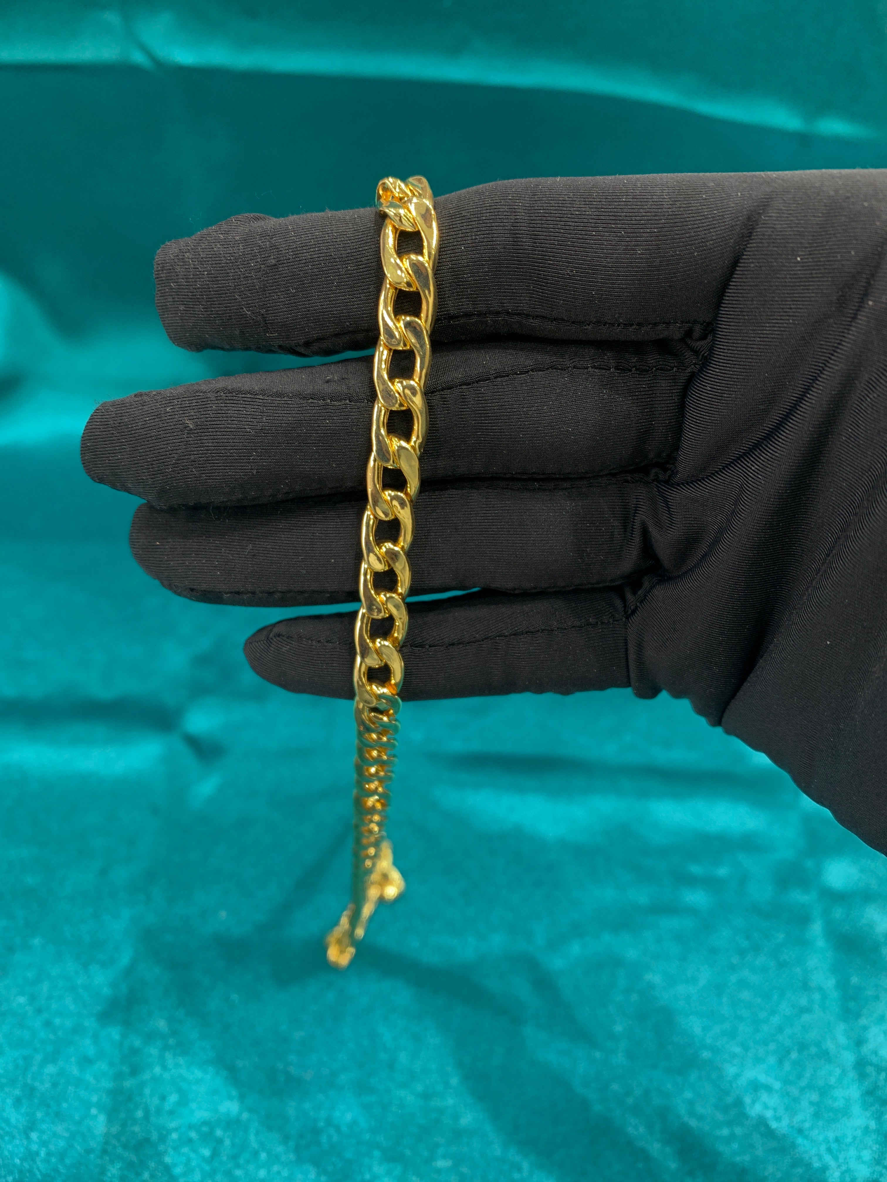 6mm Gold plated holo silver chain