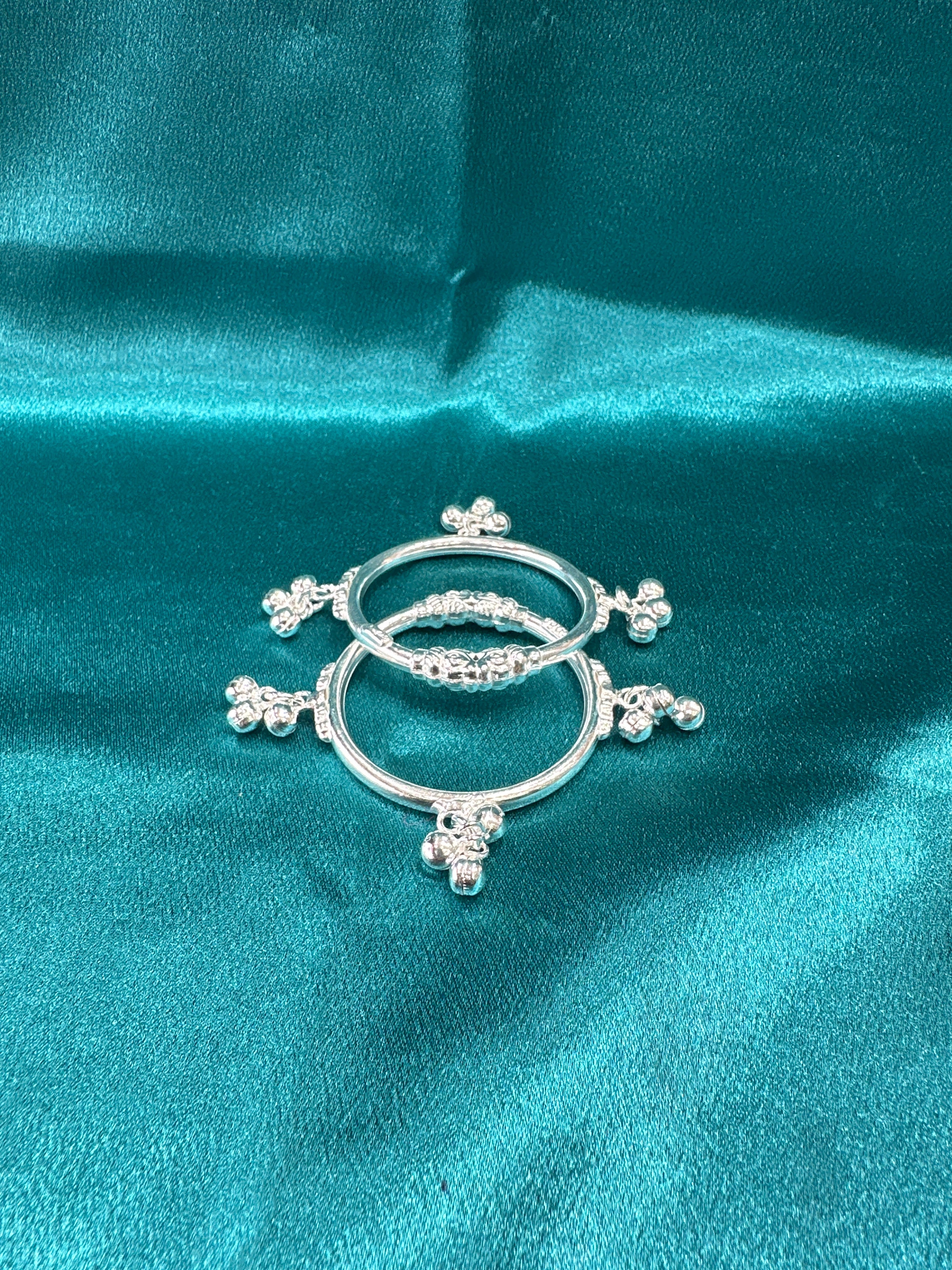 Fancy Silver baby bangles