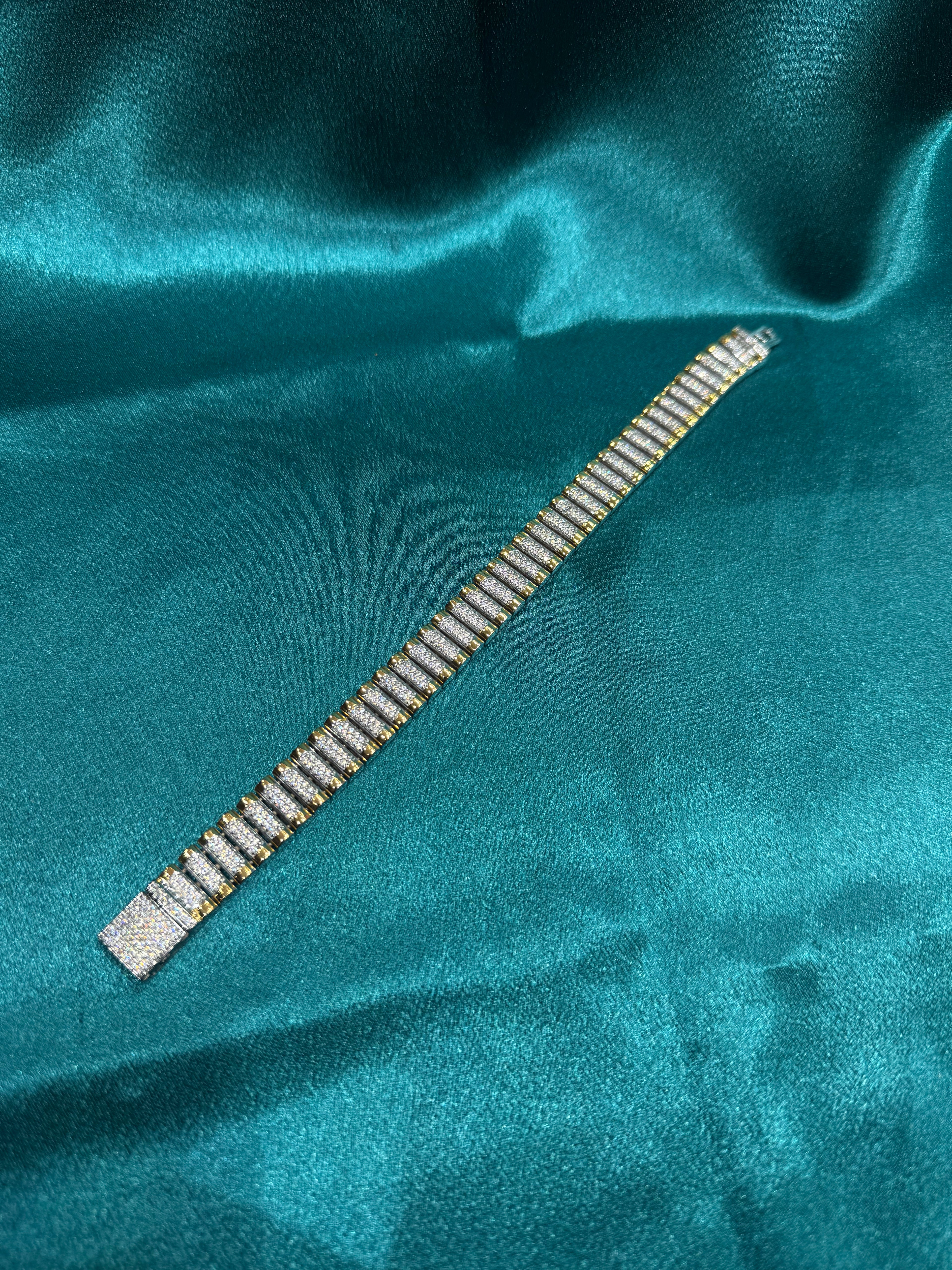 Men’s Gold Plated Silver 925 w/ CZ diamonds (12mm)