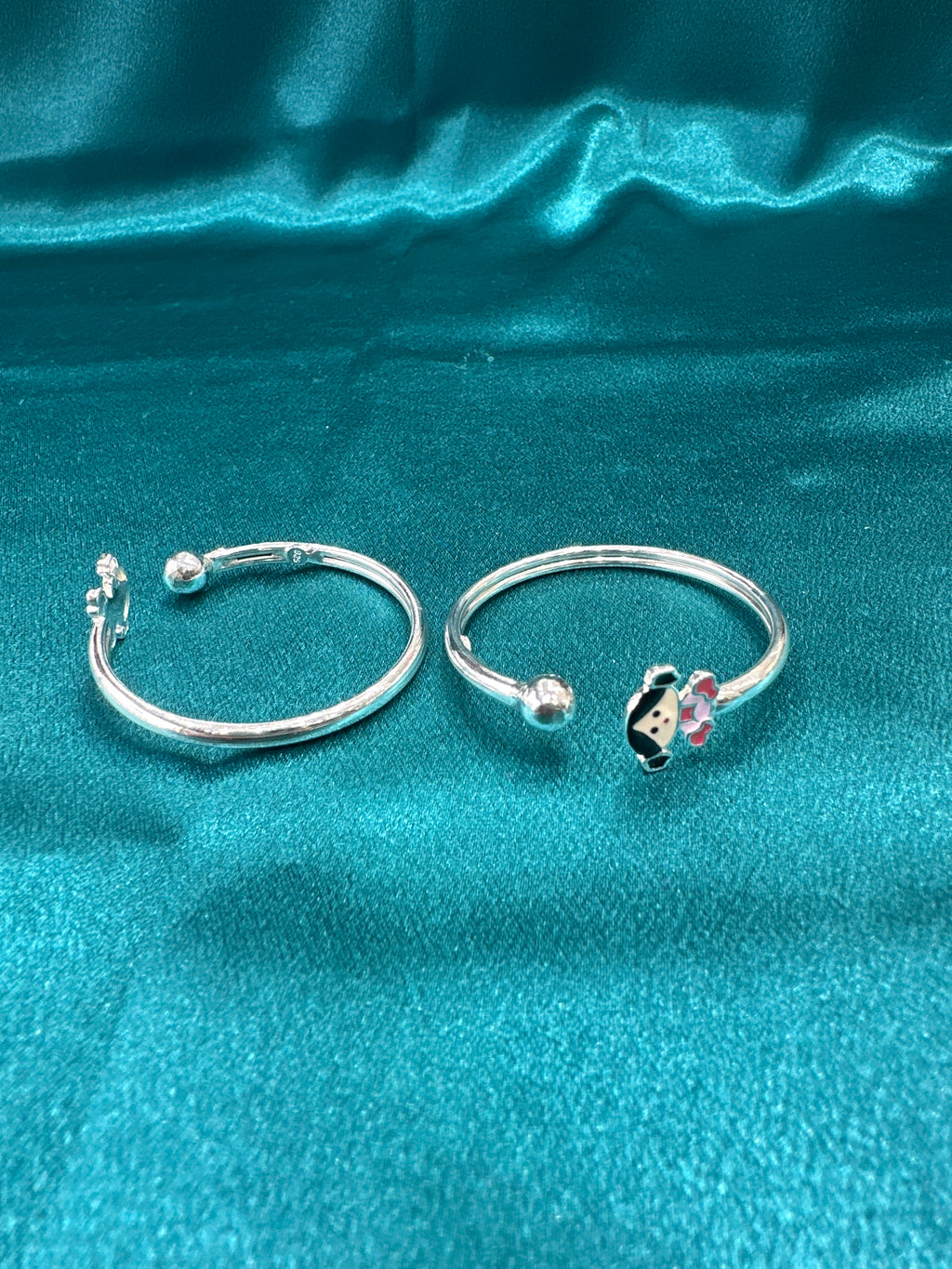 Fancy Silver baby bangles