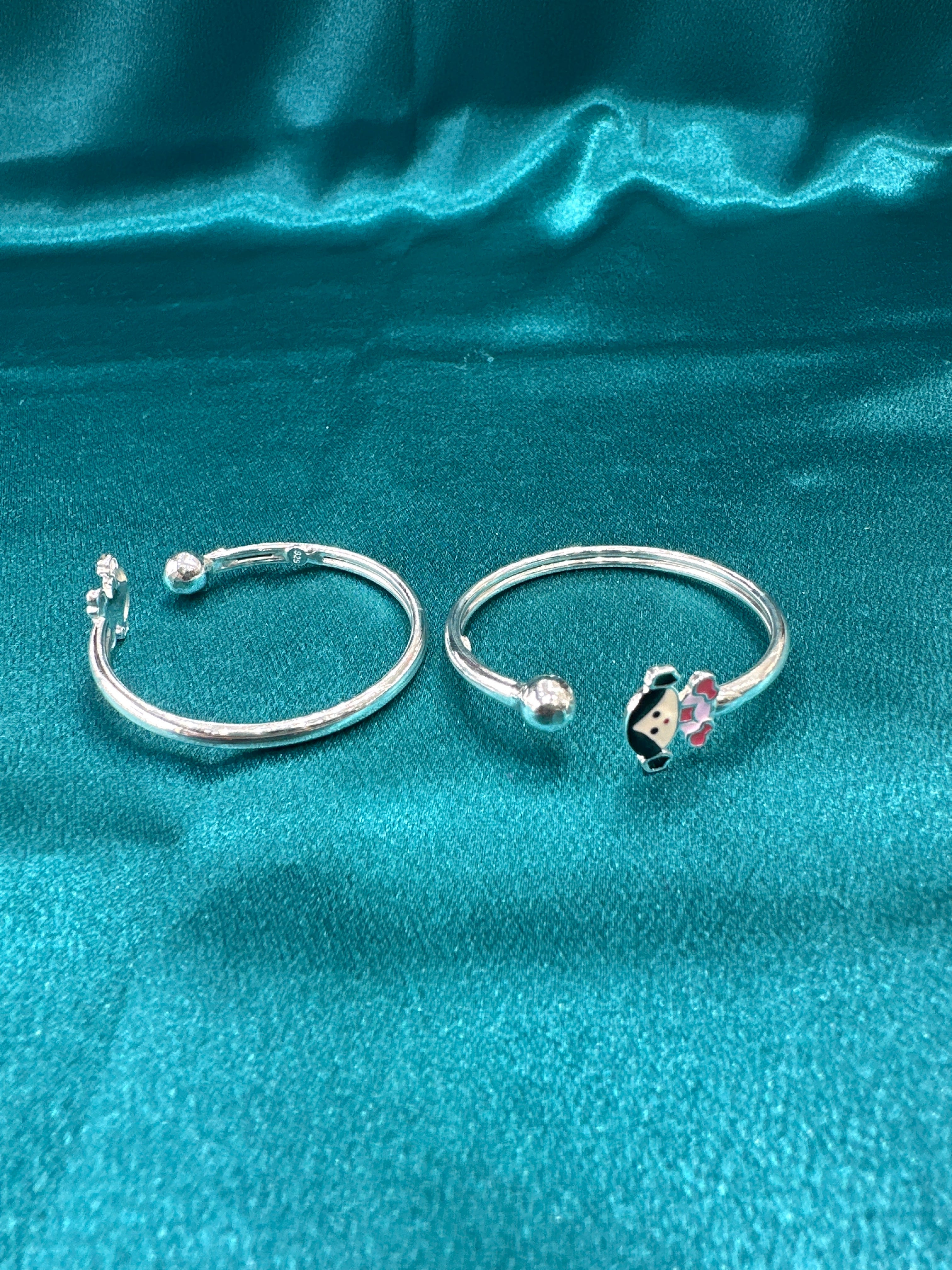 Fancy Silver baby bangles