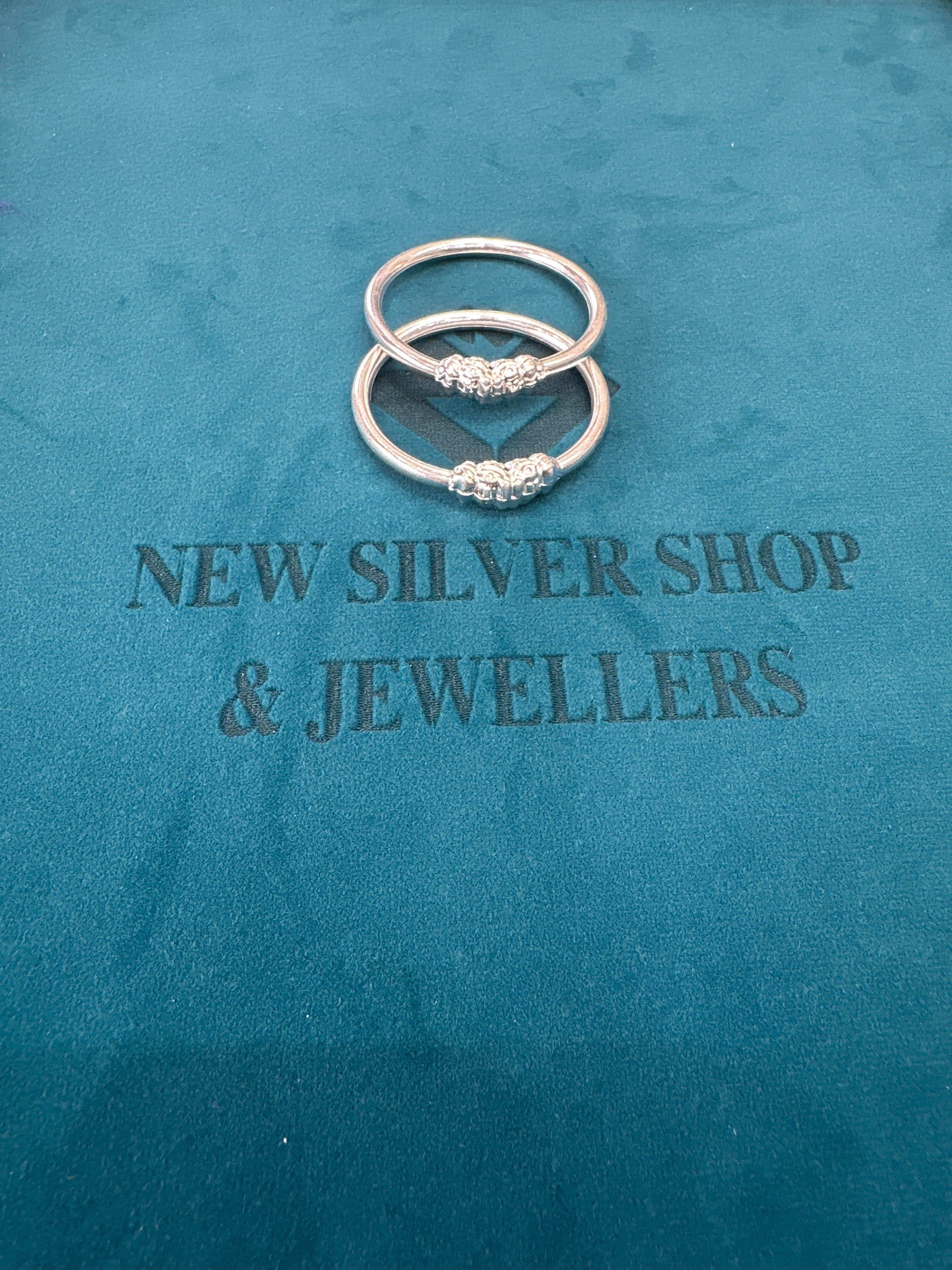 Fancy Silver baby bangles