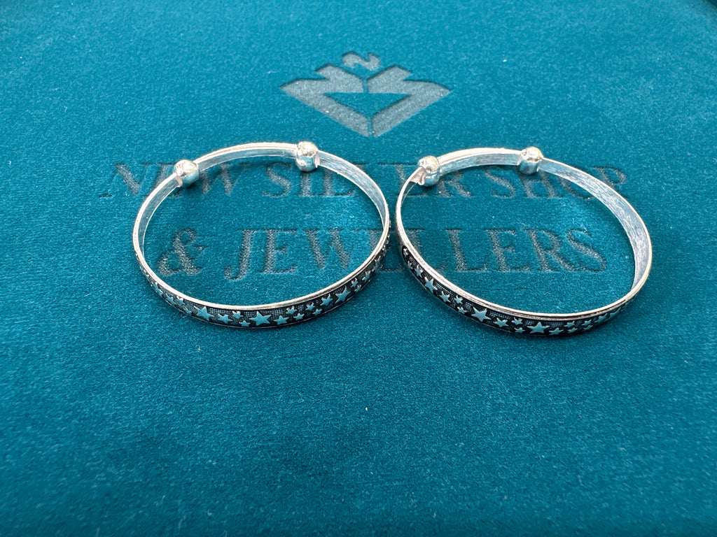 Fancy Silver baby bangles
