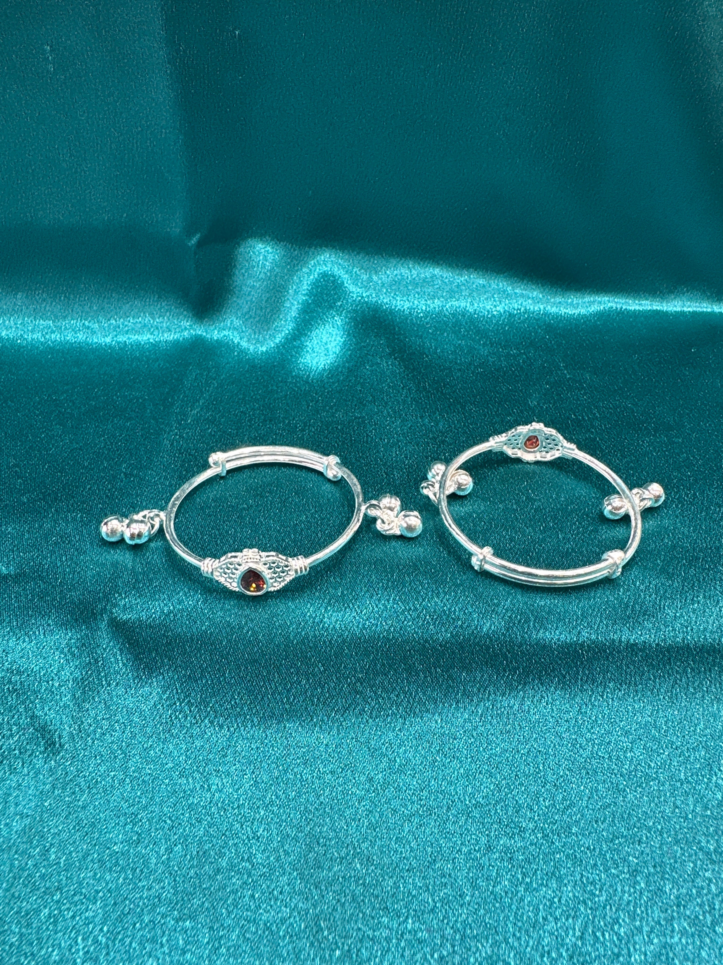 Fancy Silver baby bangles