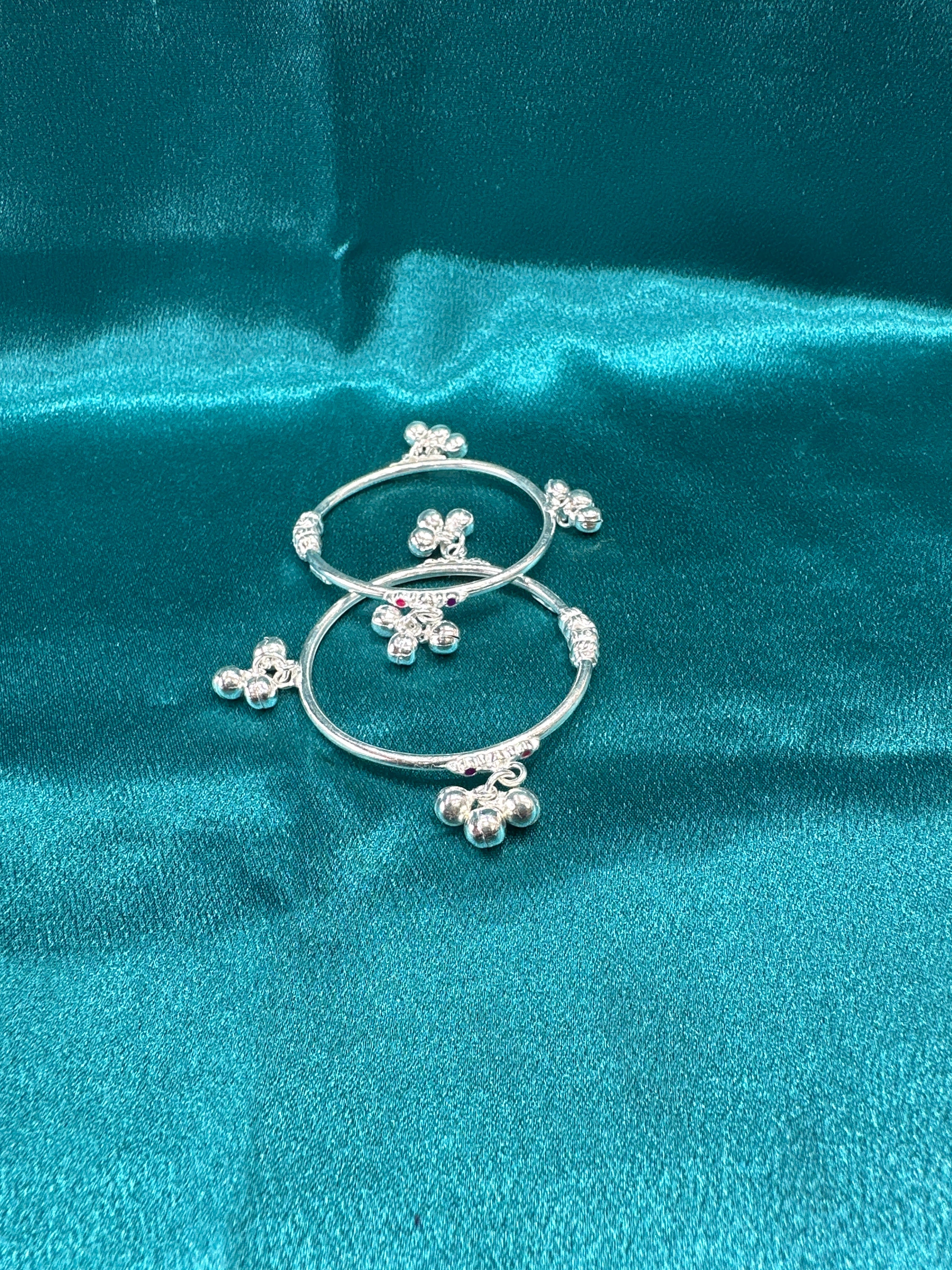 Fancy Silver baby bangles