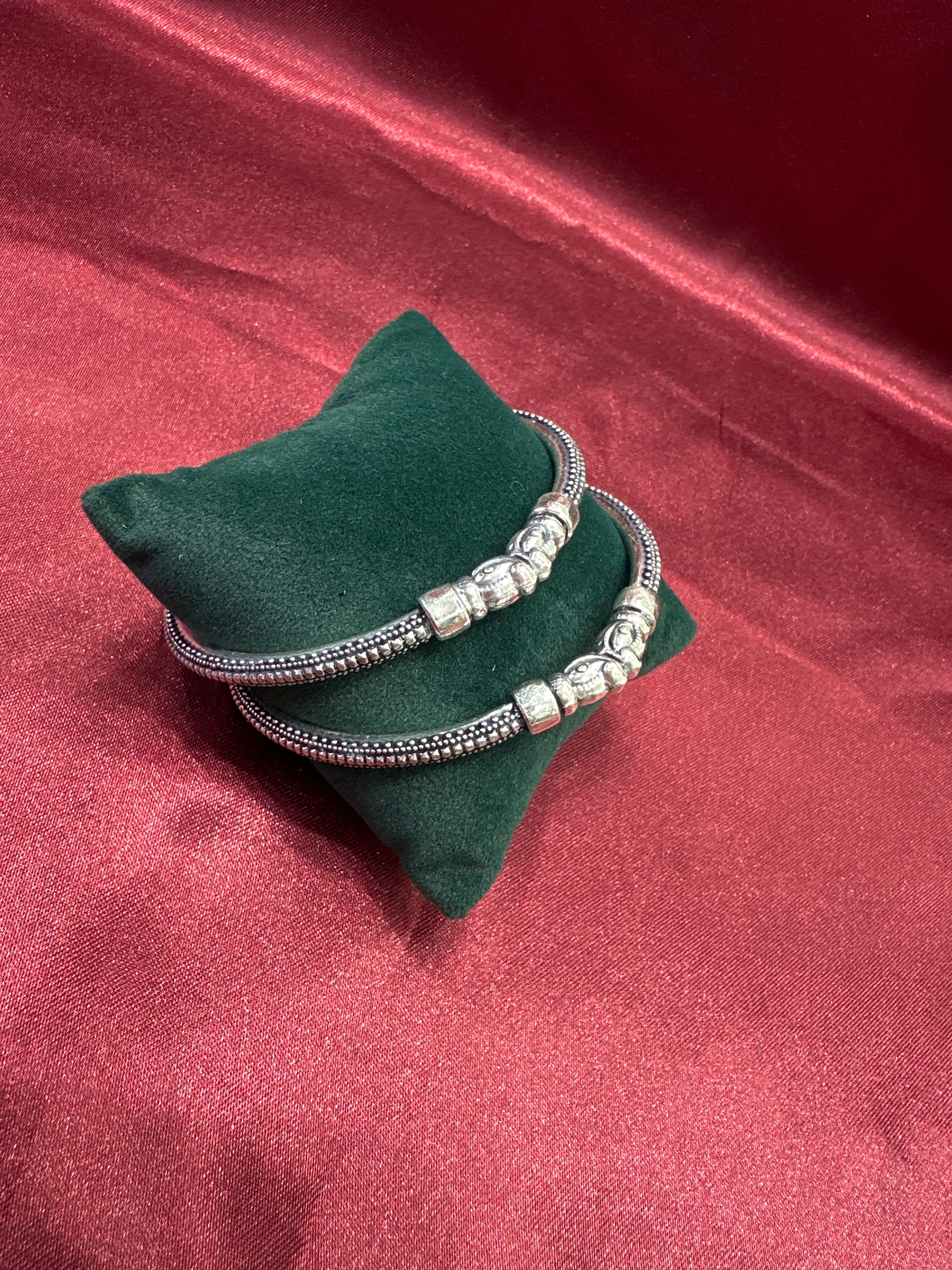 Antique Style Designer Silver Bangles