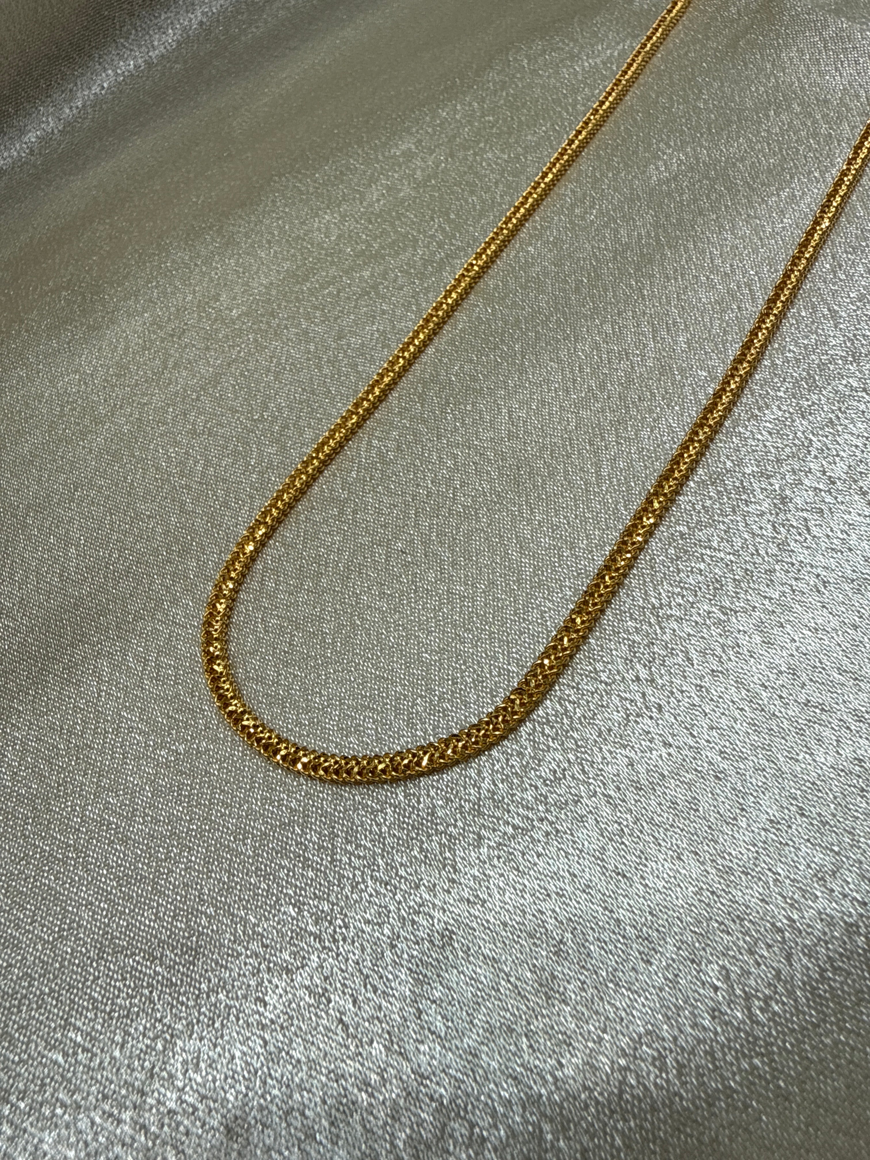 22K Gold Chain (Flat Popcorn Design)