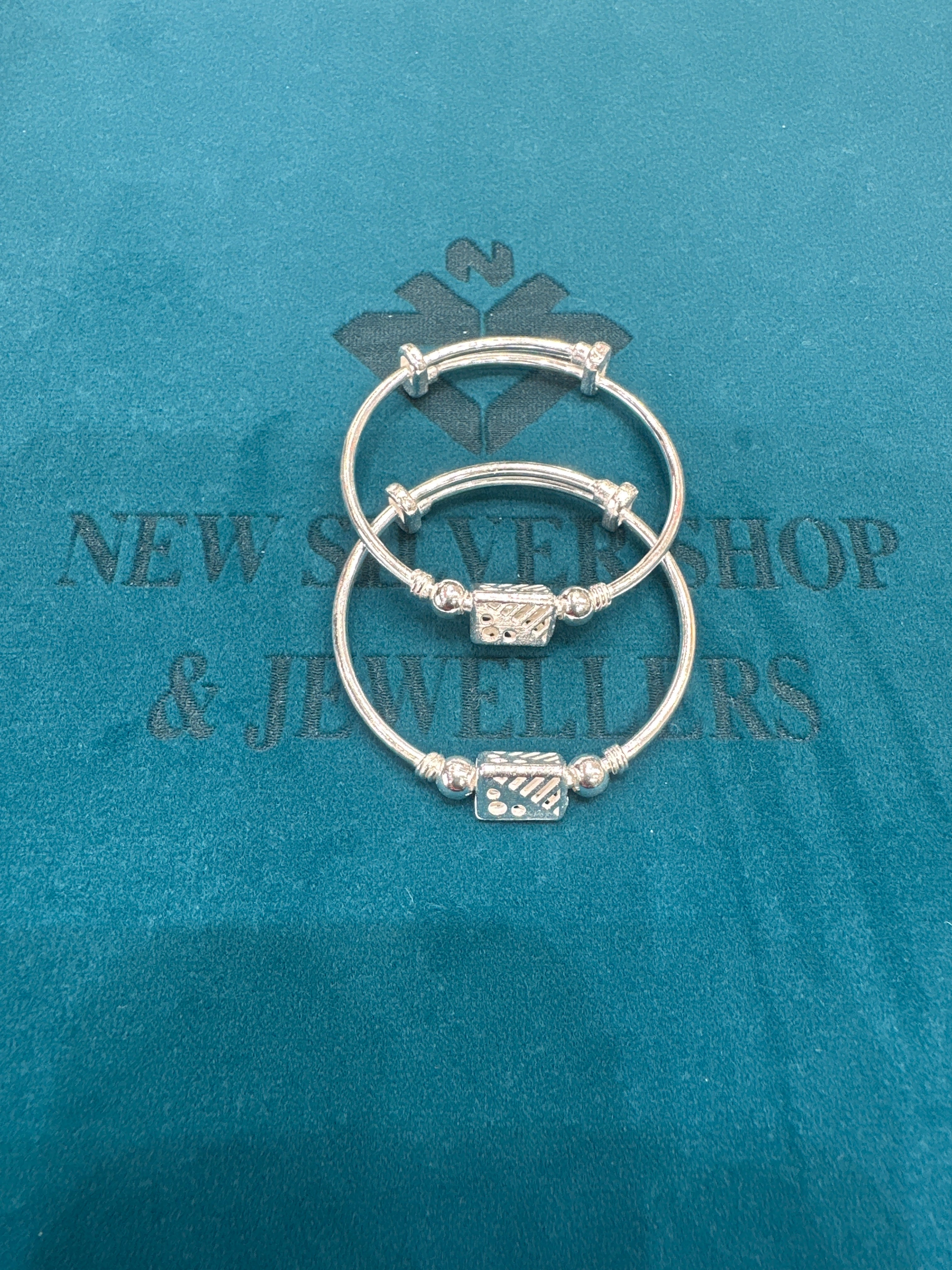 Fancy Silver baby bangles