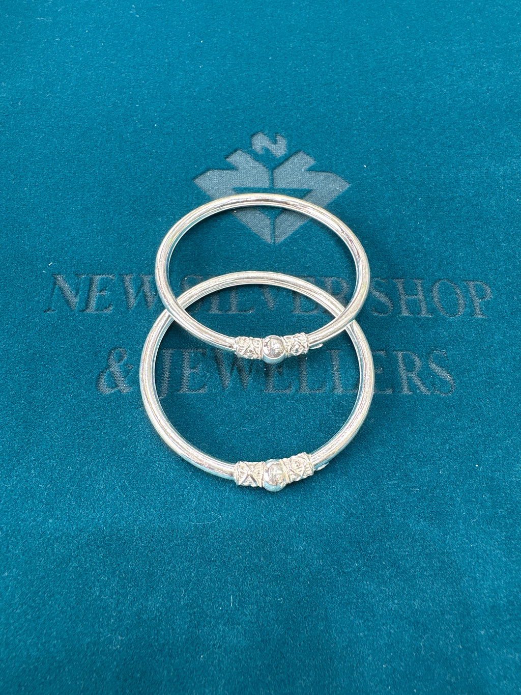 Fancy Silver baby bangles