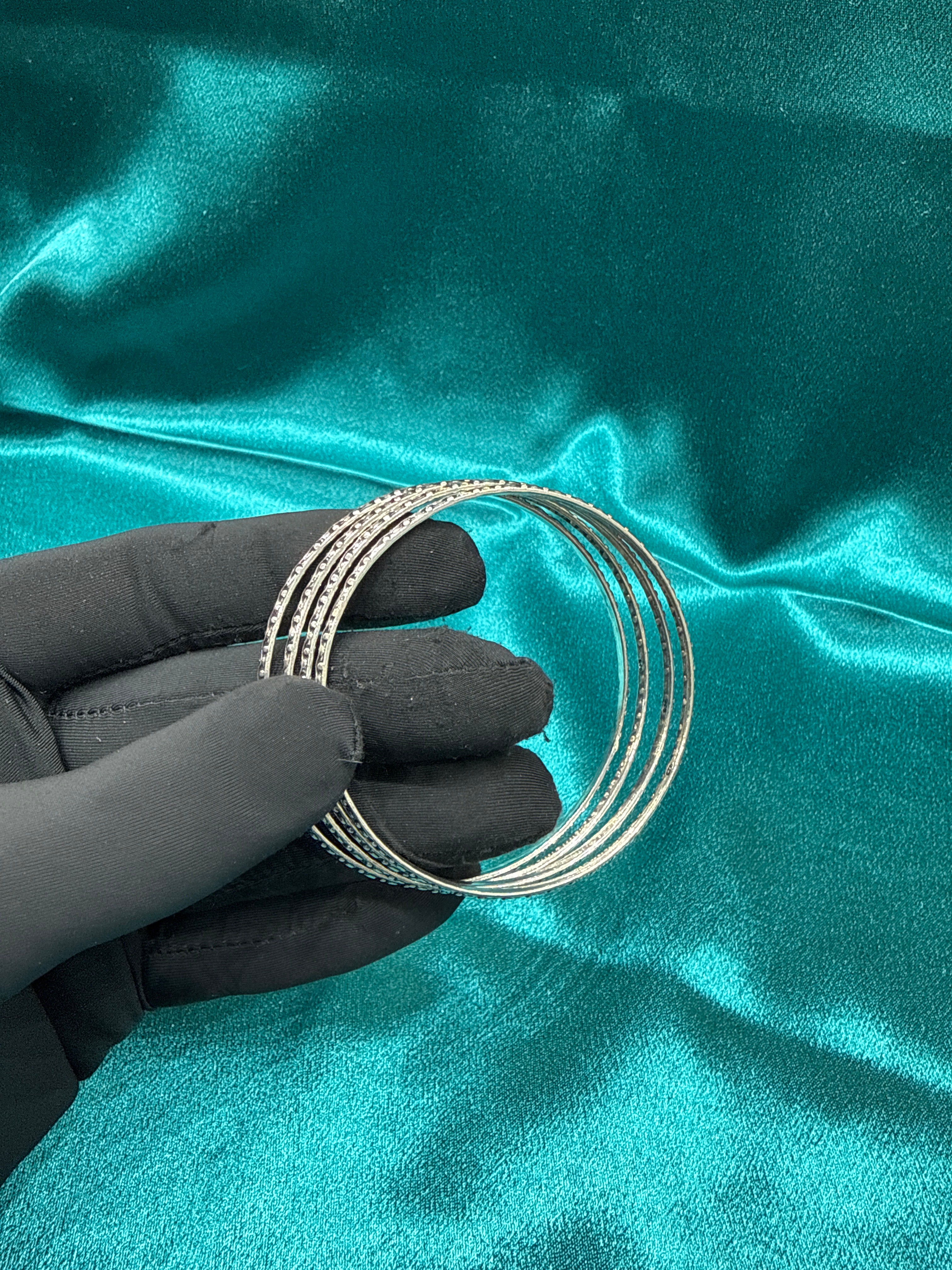 Antique Style Designer Silver Bangles