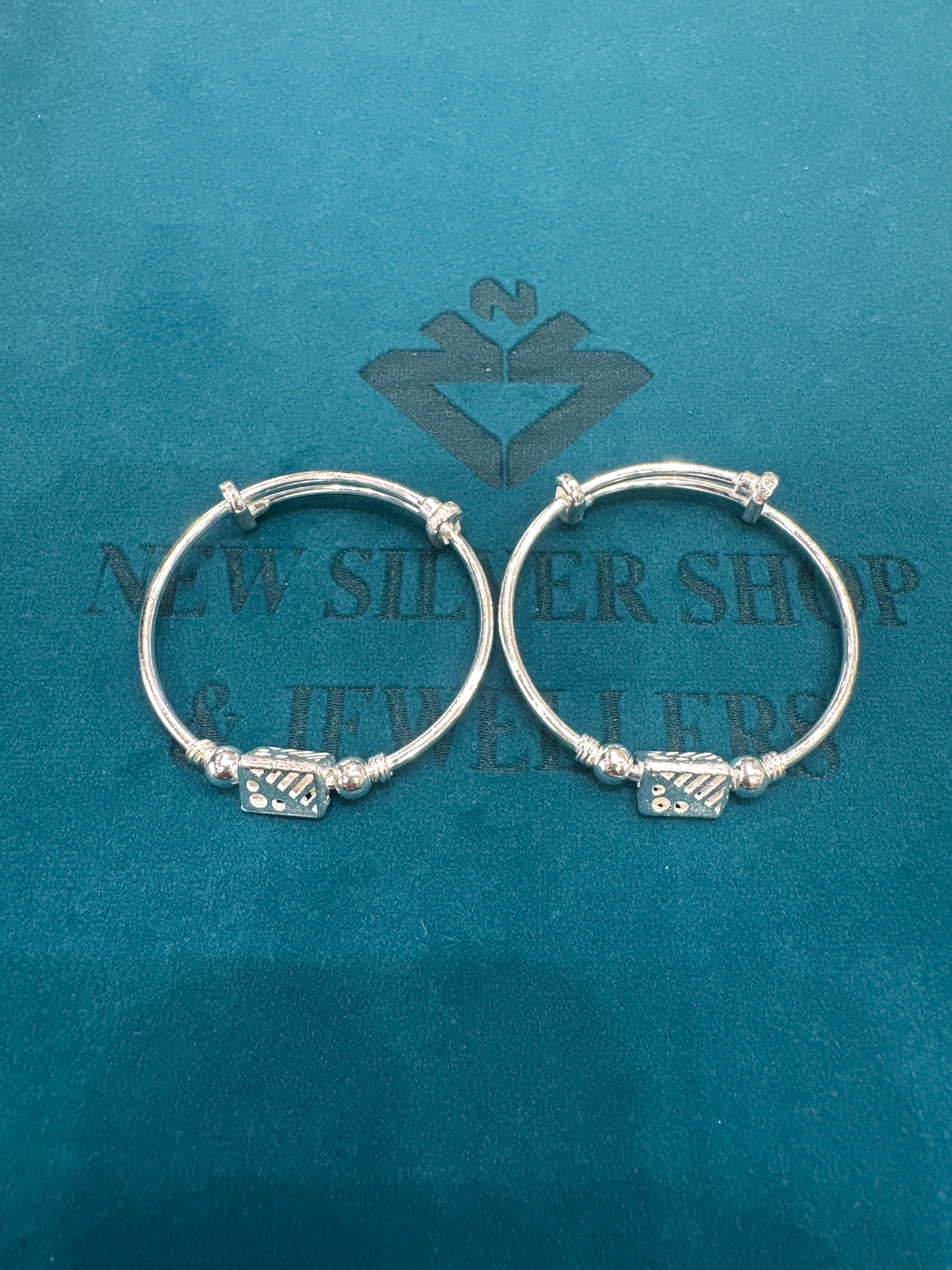 Fancy Silver baby bangles