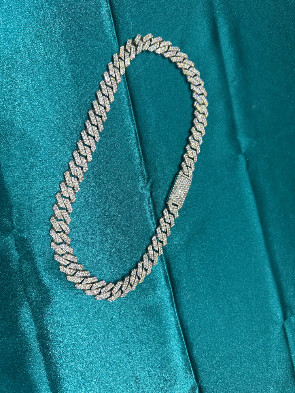 Men’s silver iced out silver 925 chain with CZ diamonds (16mm)