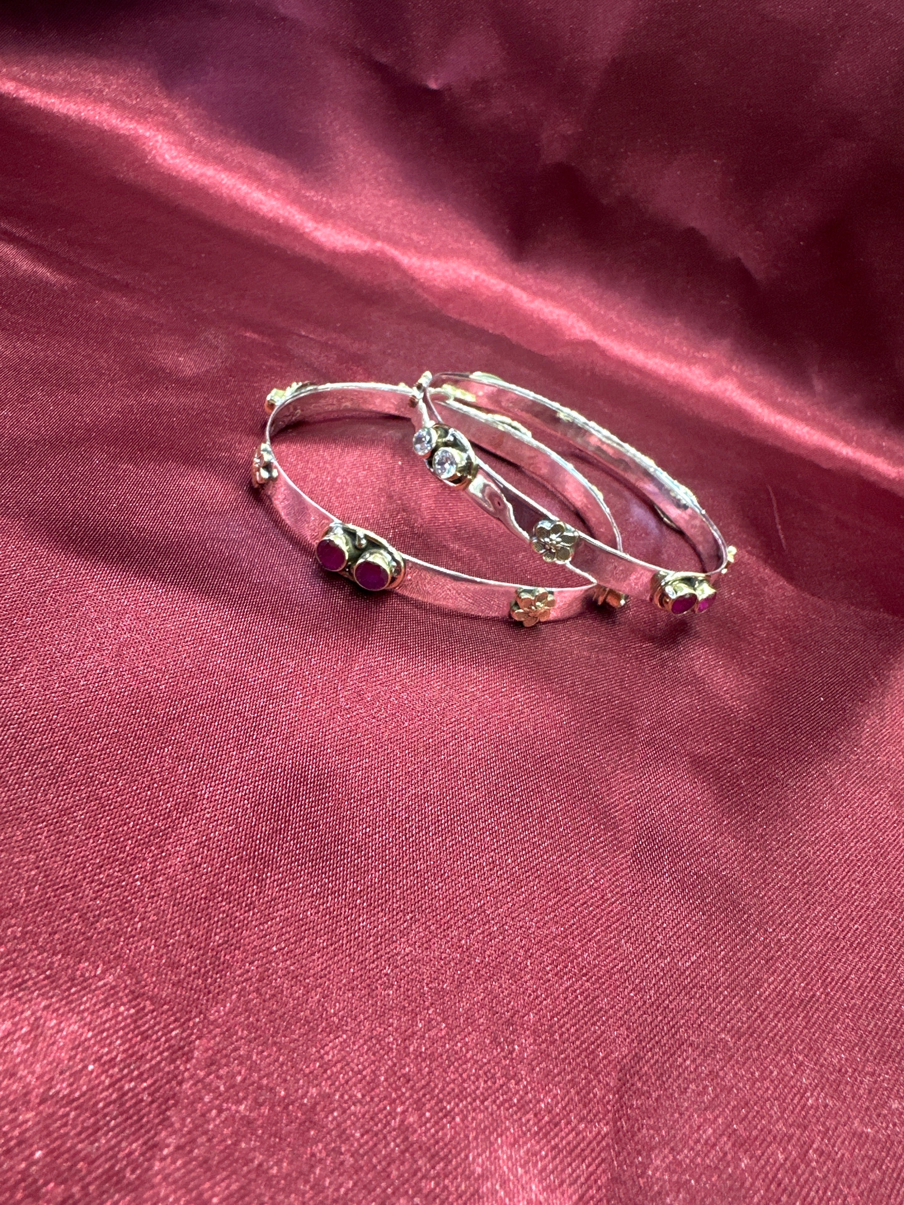 Antique Style Designer Silver Bangles