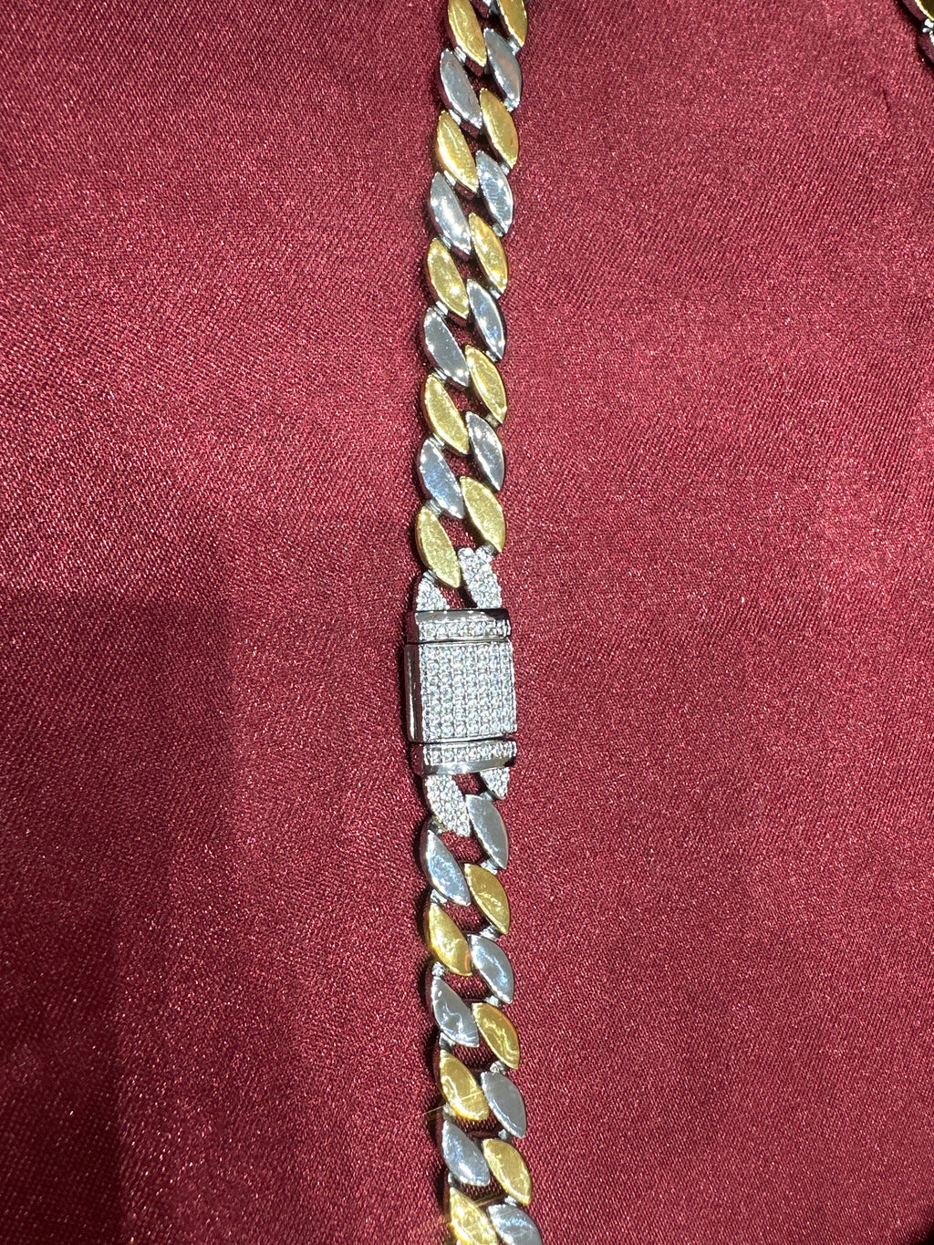 Men’s silver 925 chain with 2 toned plating (11mm)