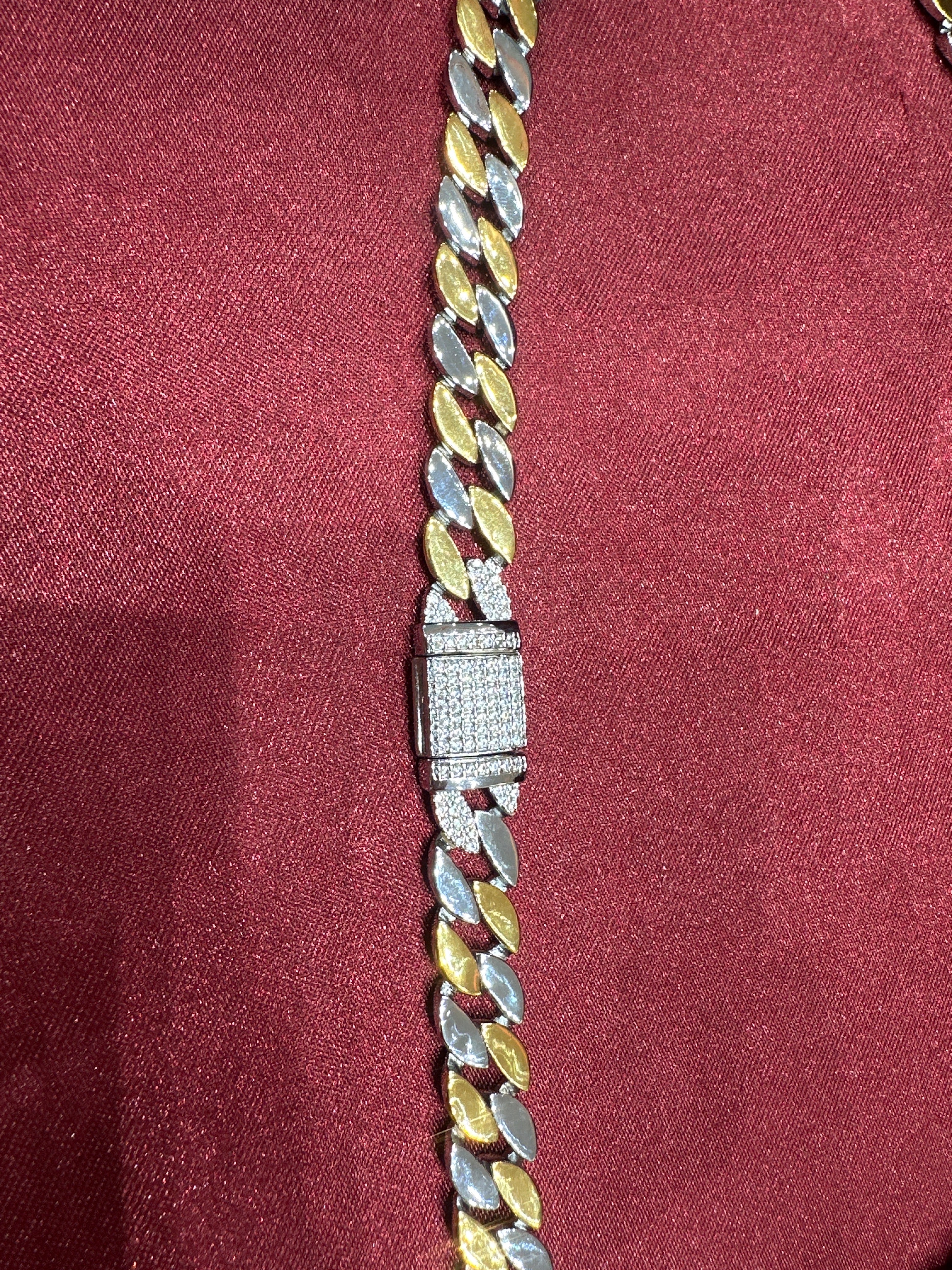 Men’s silver 925 chain with 2 toned plating (11mm)