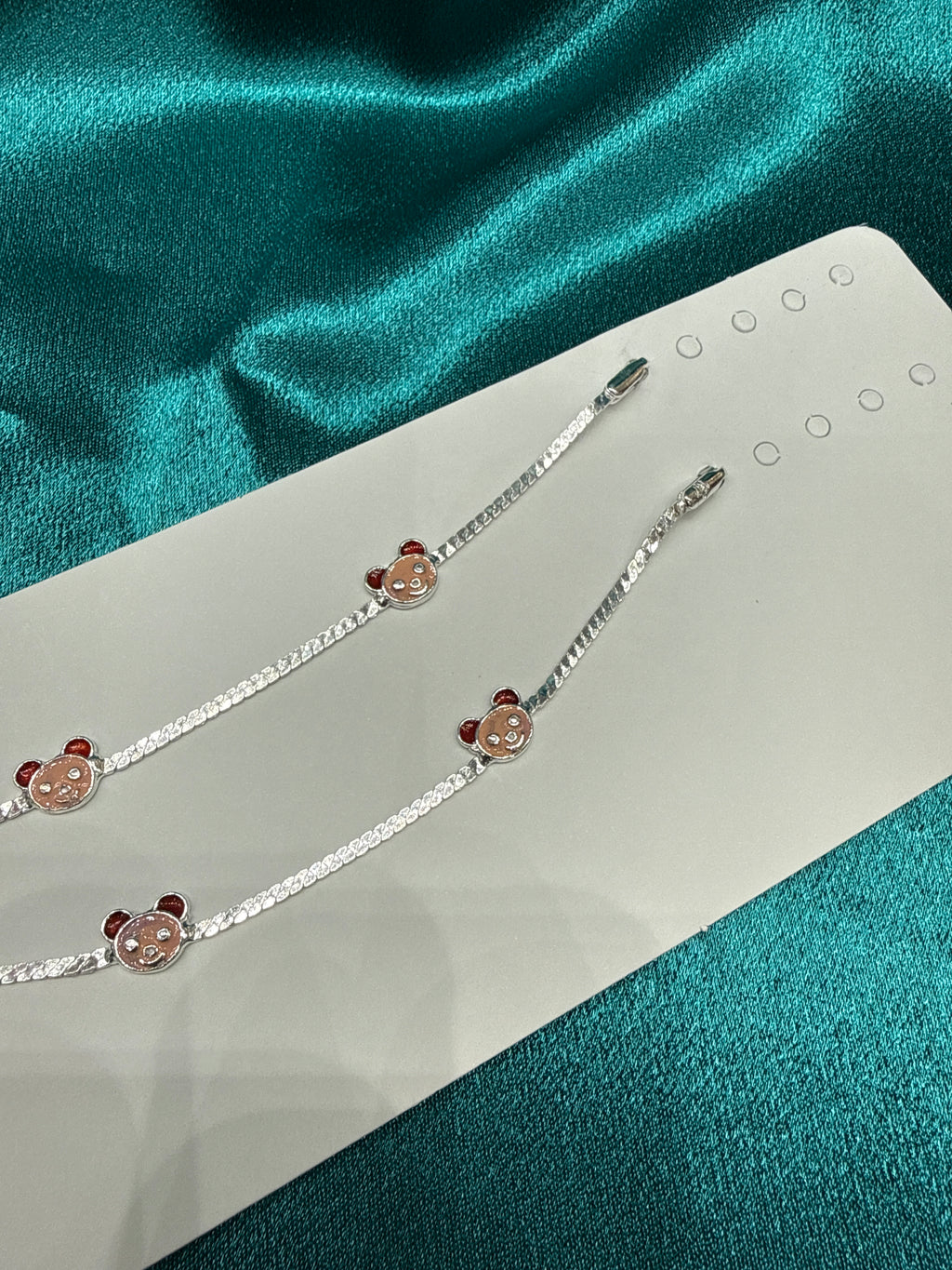 Kids fancy silver anklets (Size: 2-3 year old)