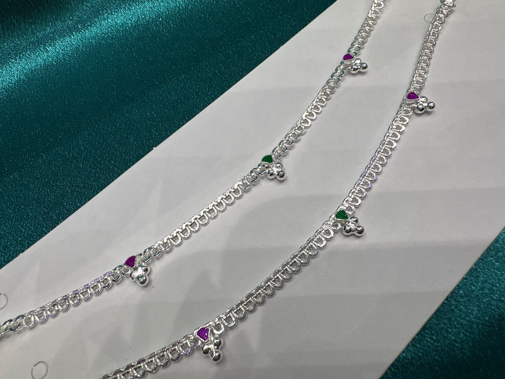 Fancy Silver baby anklet(Size: 4-5 year old)