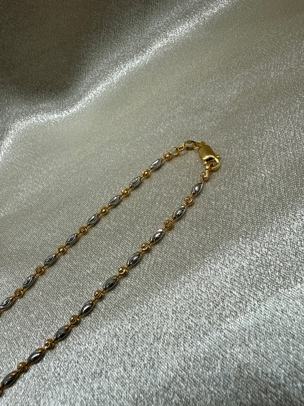 22K Gold Chain Two Tone Finish (Bead Design)