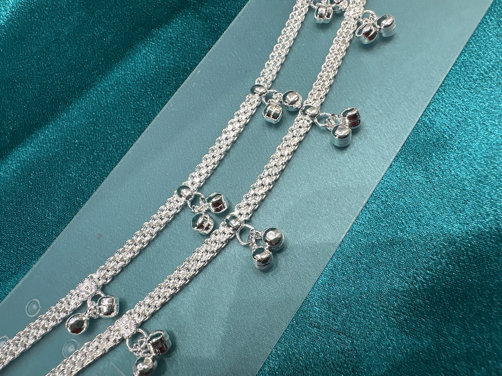 Fancy Silver baby anklet(Size: 6-9 year old)