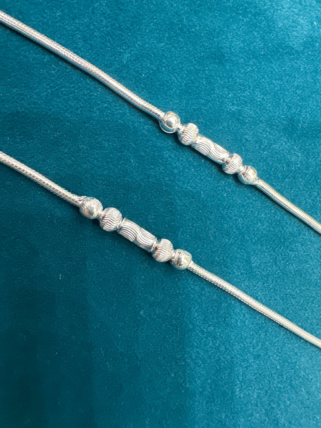 Baby fancy silver anklets (Size: 2-3 year old)