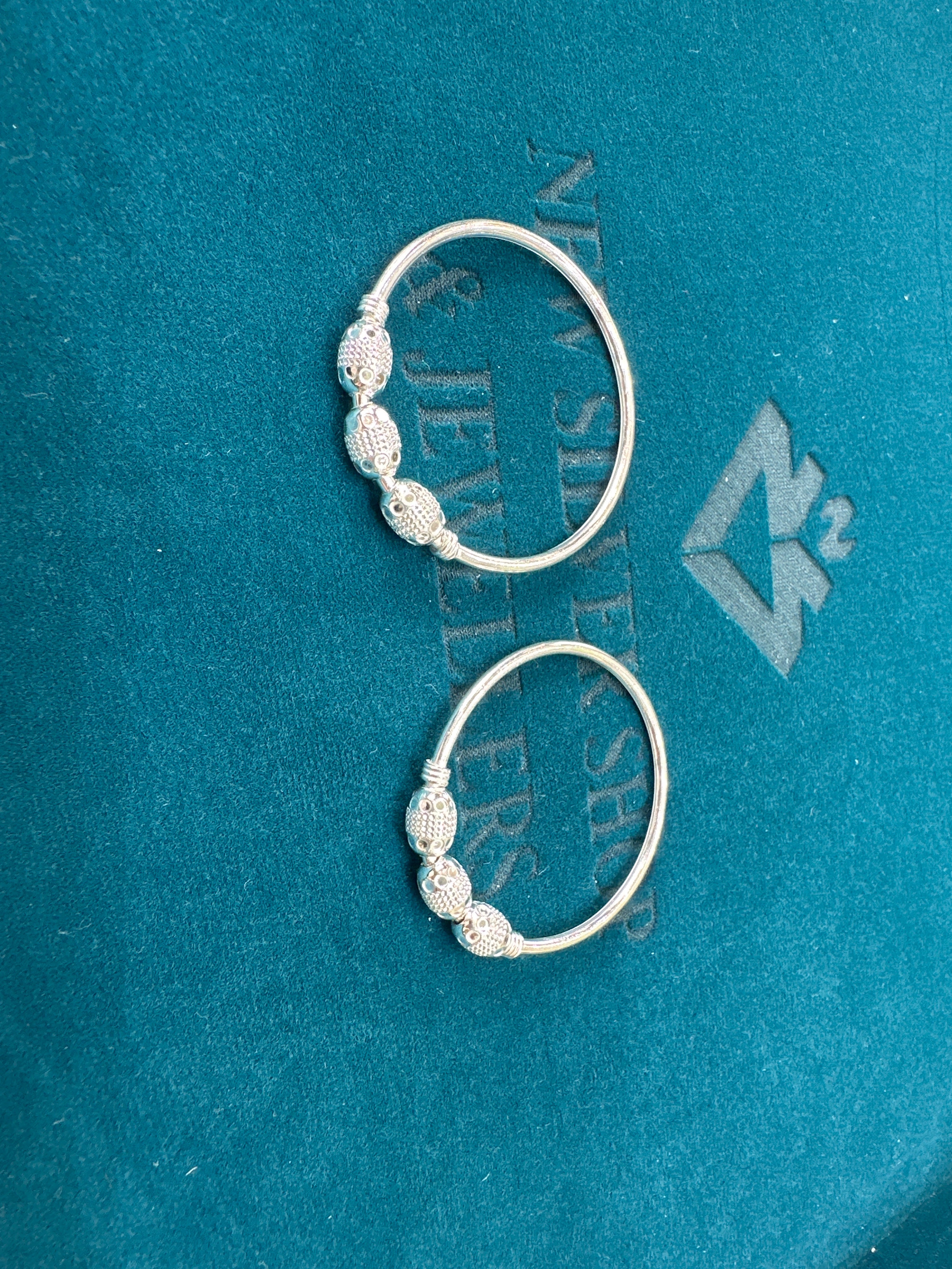 Fancy Silver baby bangles