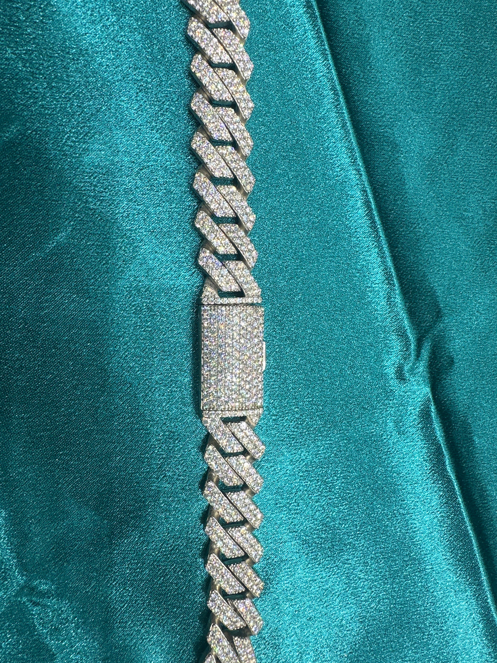 Men’s silver iced out silver 925 chain with CZ diamonds (16mm)