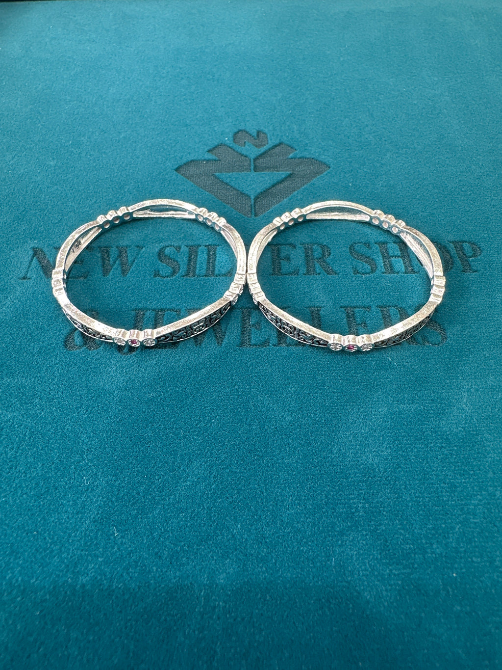 Fancy Silver baby bangles