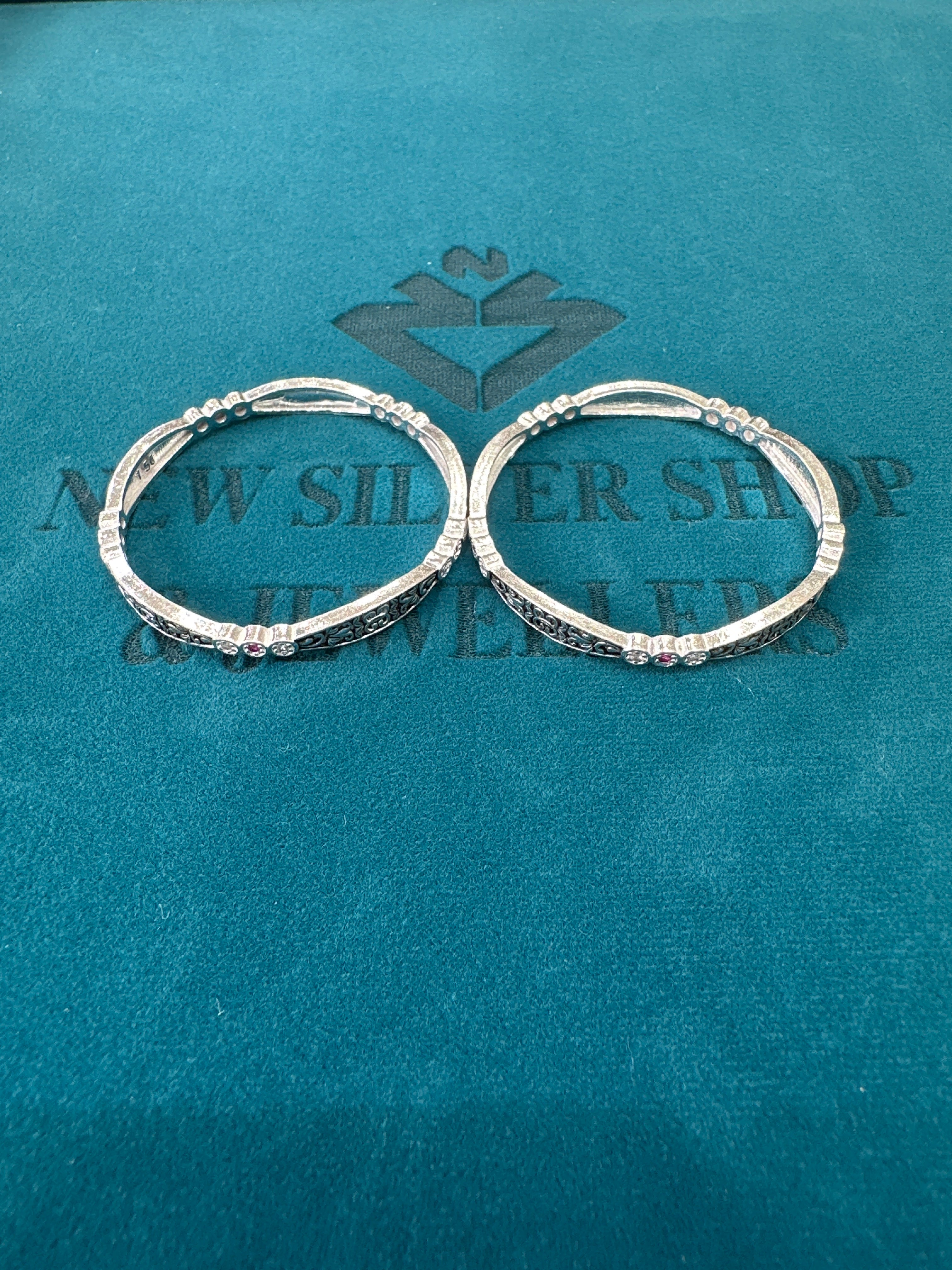 Fancy Silver baby bangles