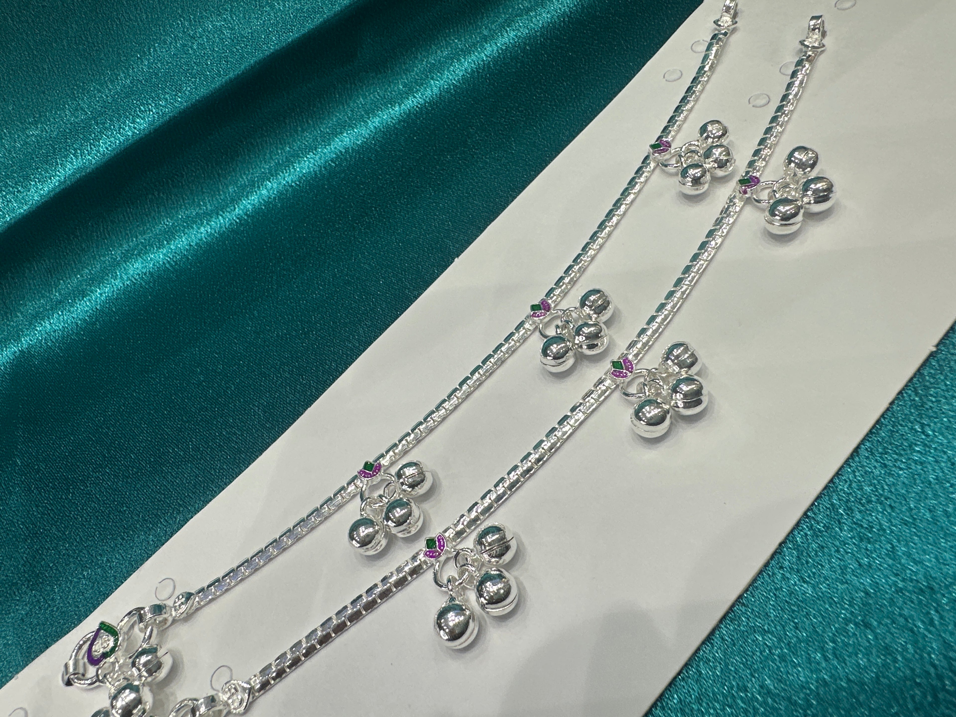 Fancy Silver baby anklet(Size: 6-9 year old)