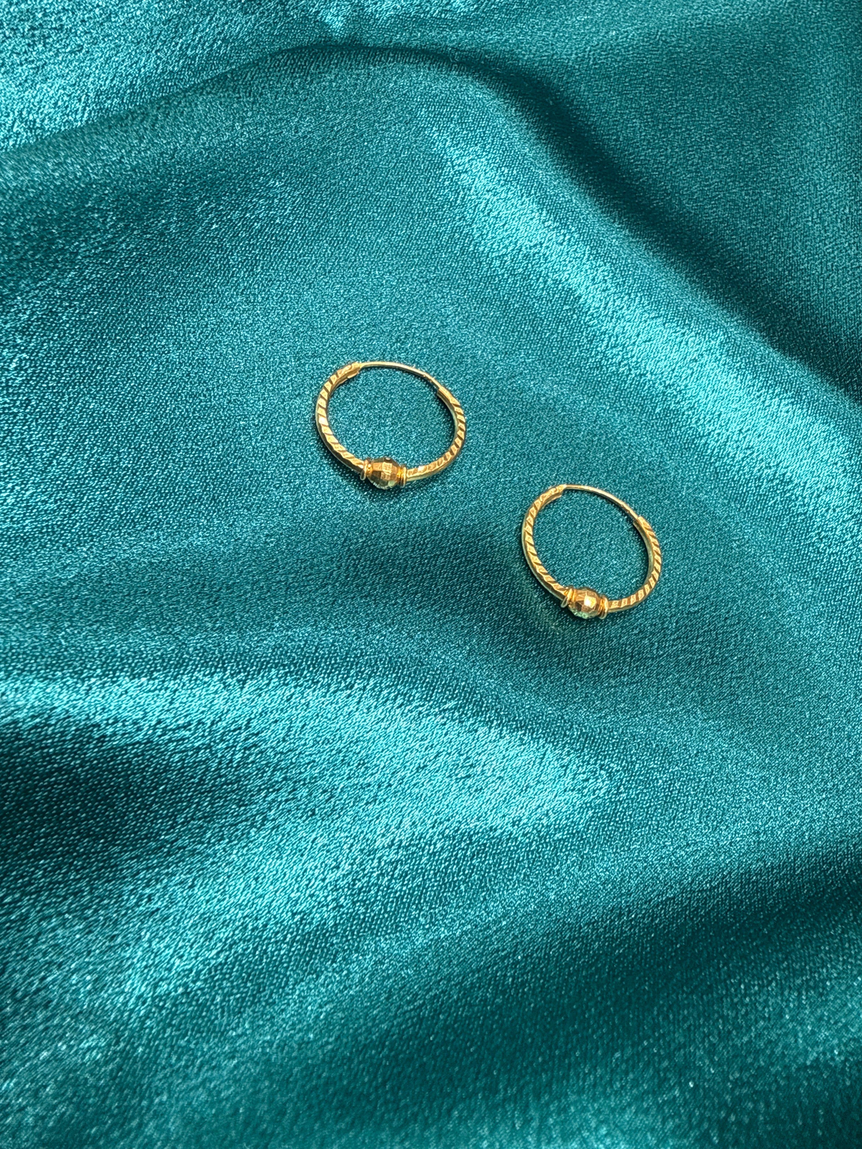 22K Gold Designer Hoops