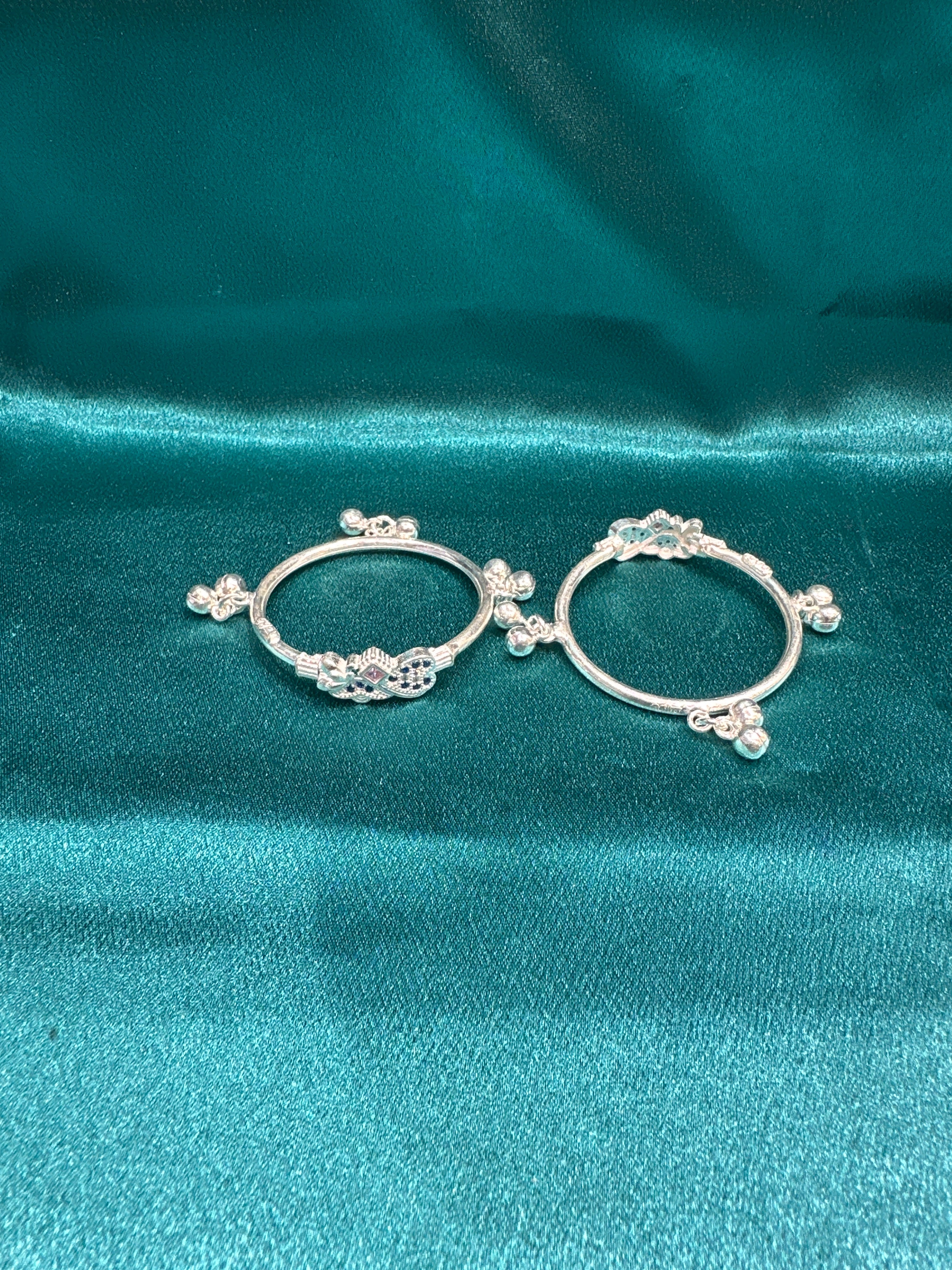 Fancy Silver baby bangles