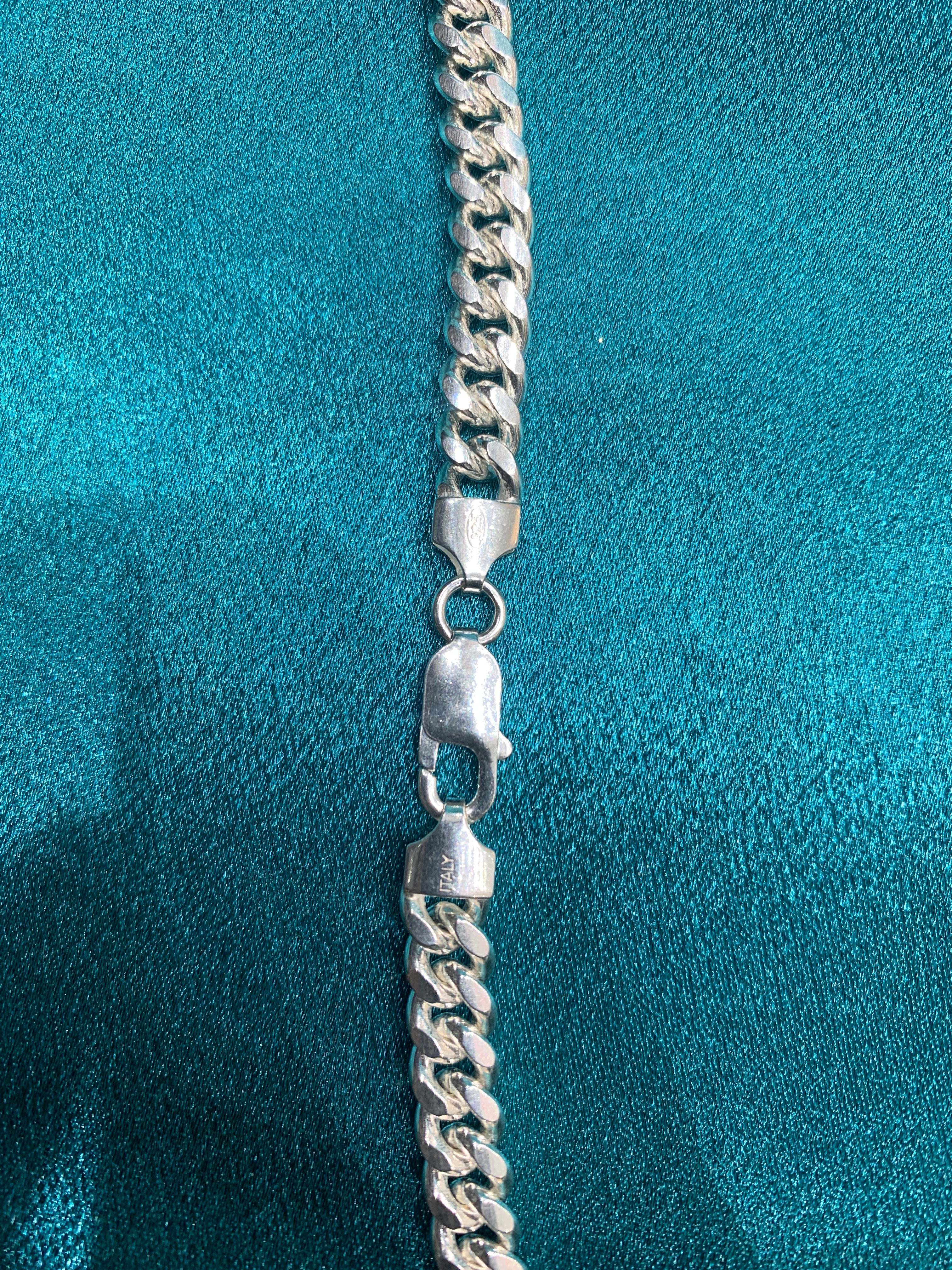 7mm Miami link silver chain