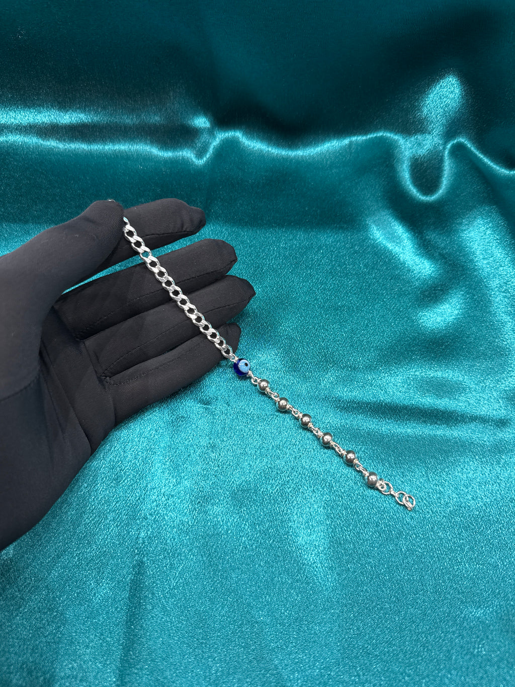 Men’s Evil Eye Cuban Link Silver 925 Bracelet (5mm)