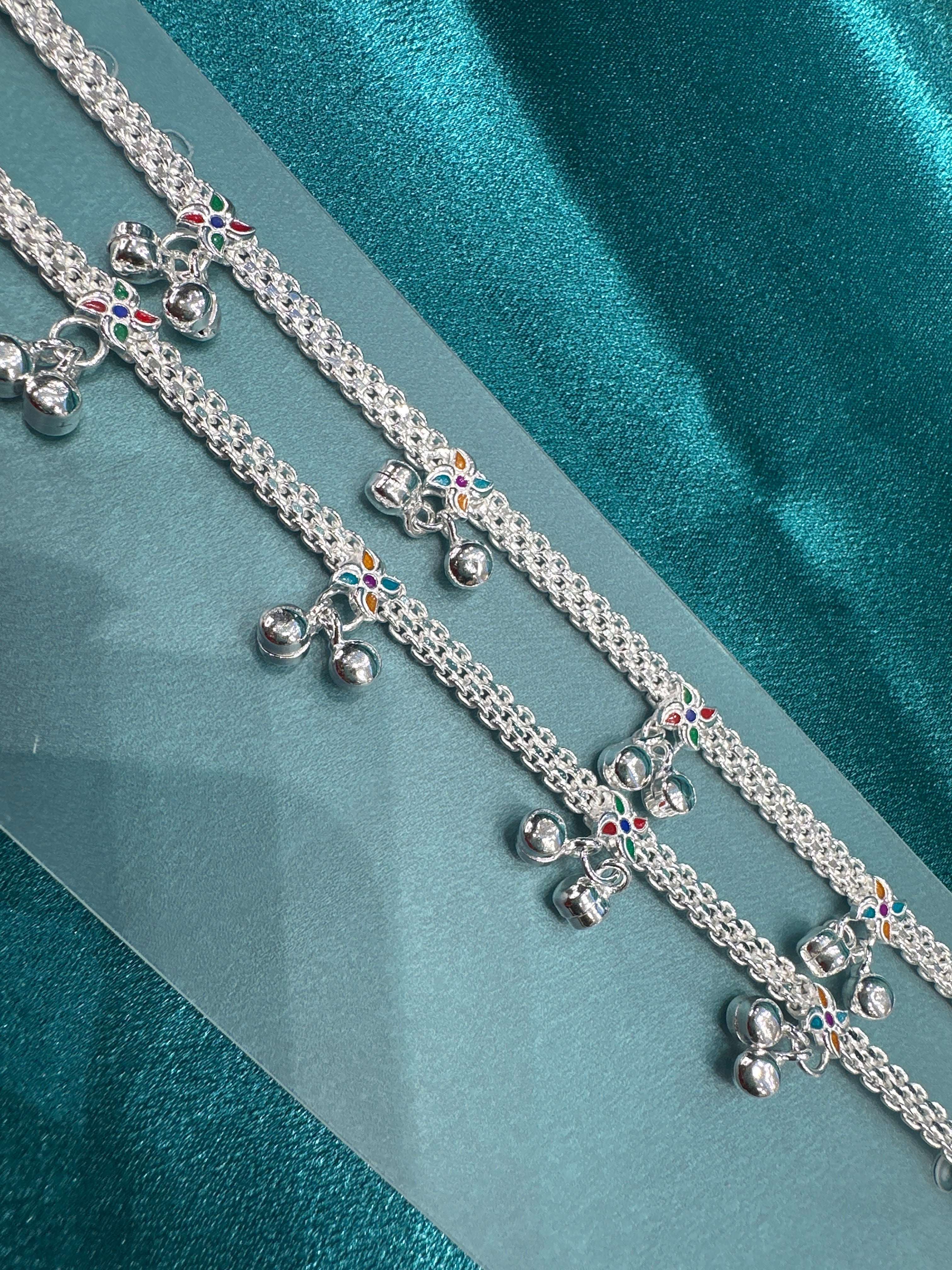 Fancy Silver baby anklet(Size: 6-9 year old)