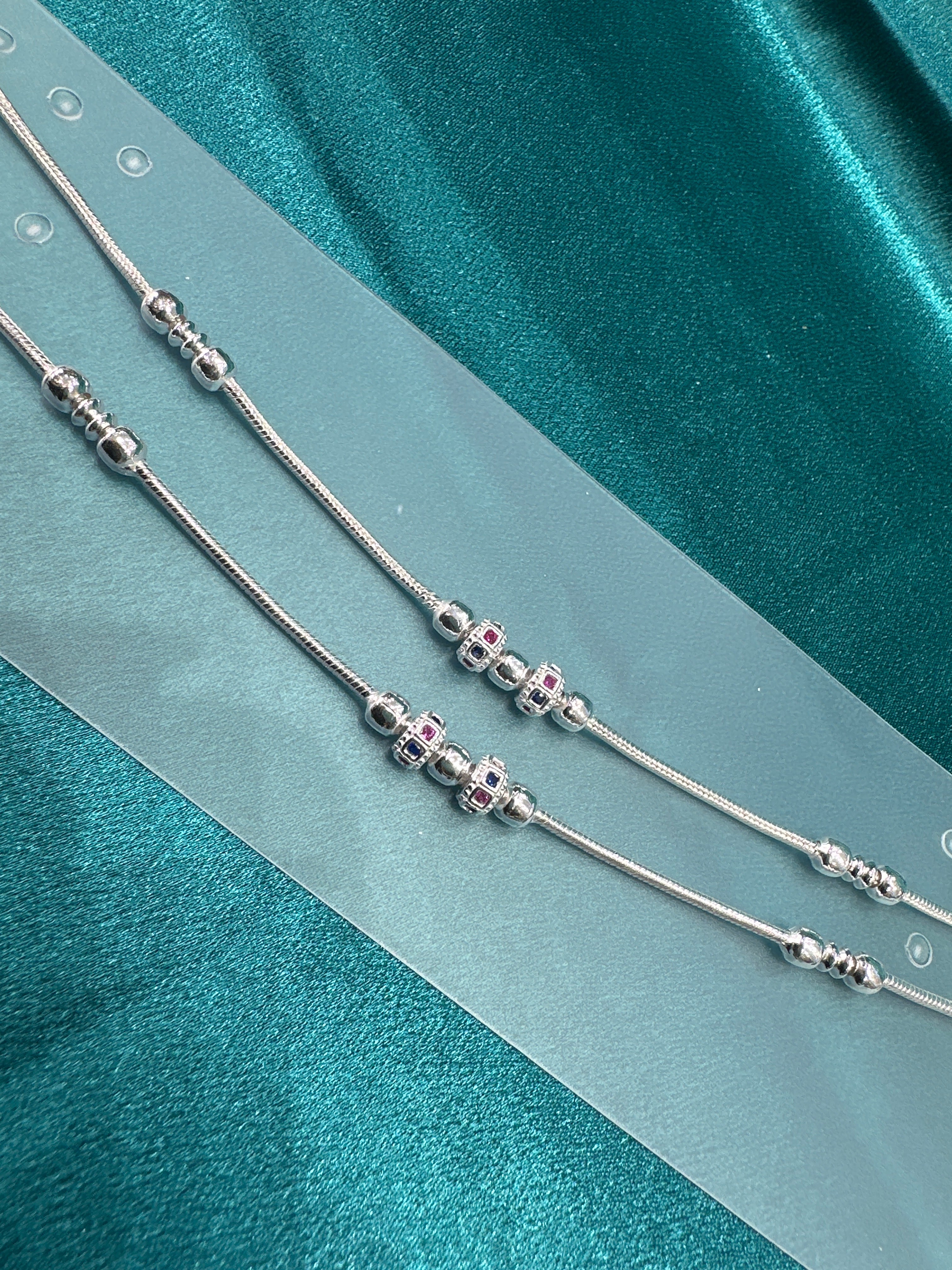 Fancy Silver baby anklet(Size: 12-13 year old)